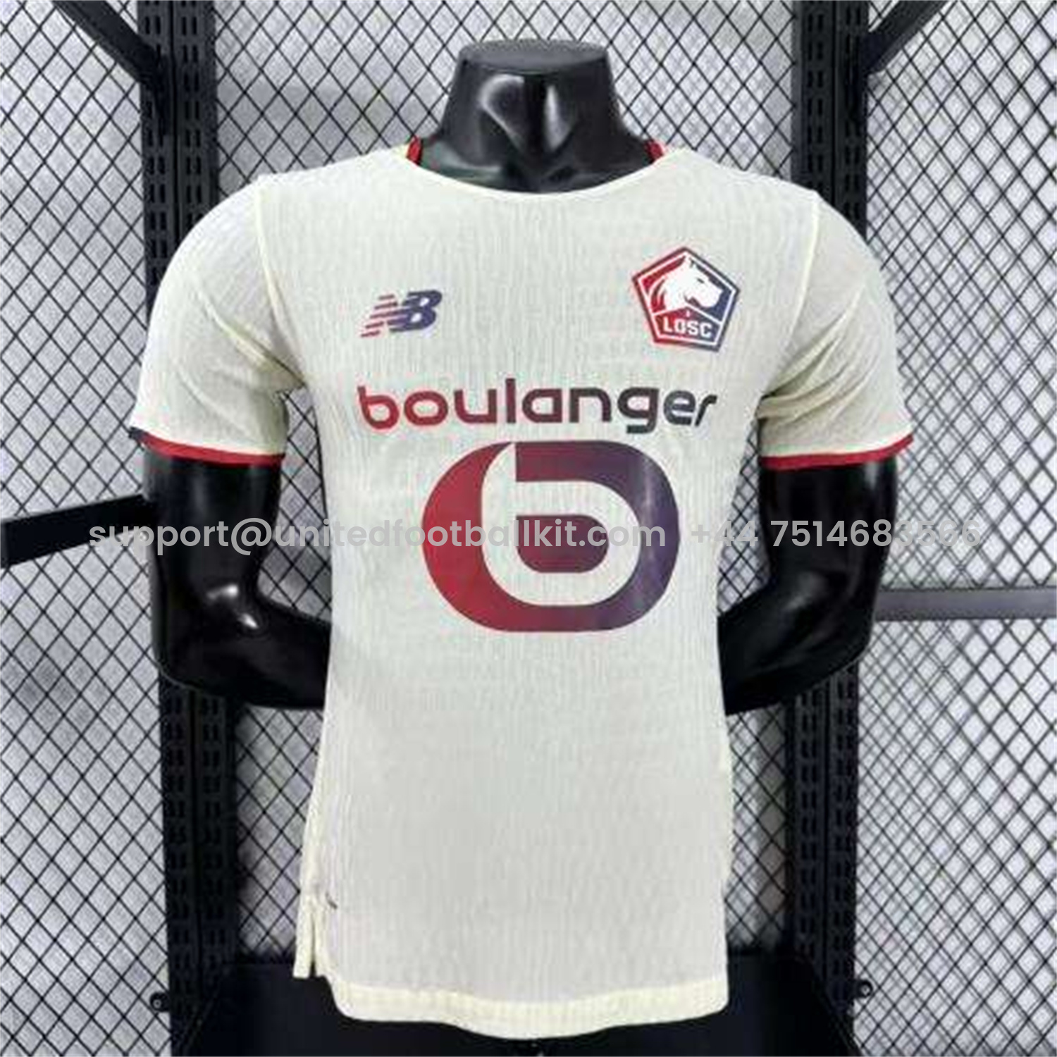 Unitedfootballkit.com | Lille 25-26 Away White Jersey - Player Version -Customize Name, Number and Patch | Worldwide Shipping