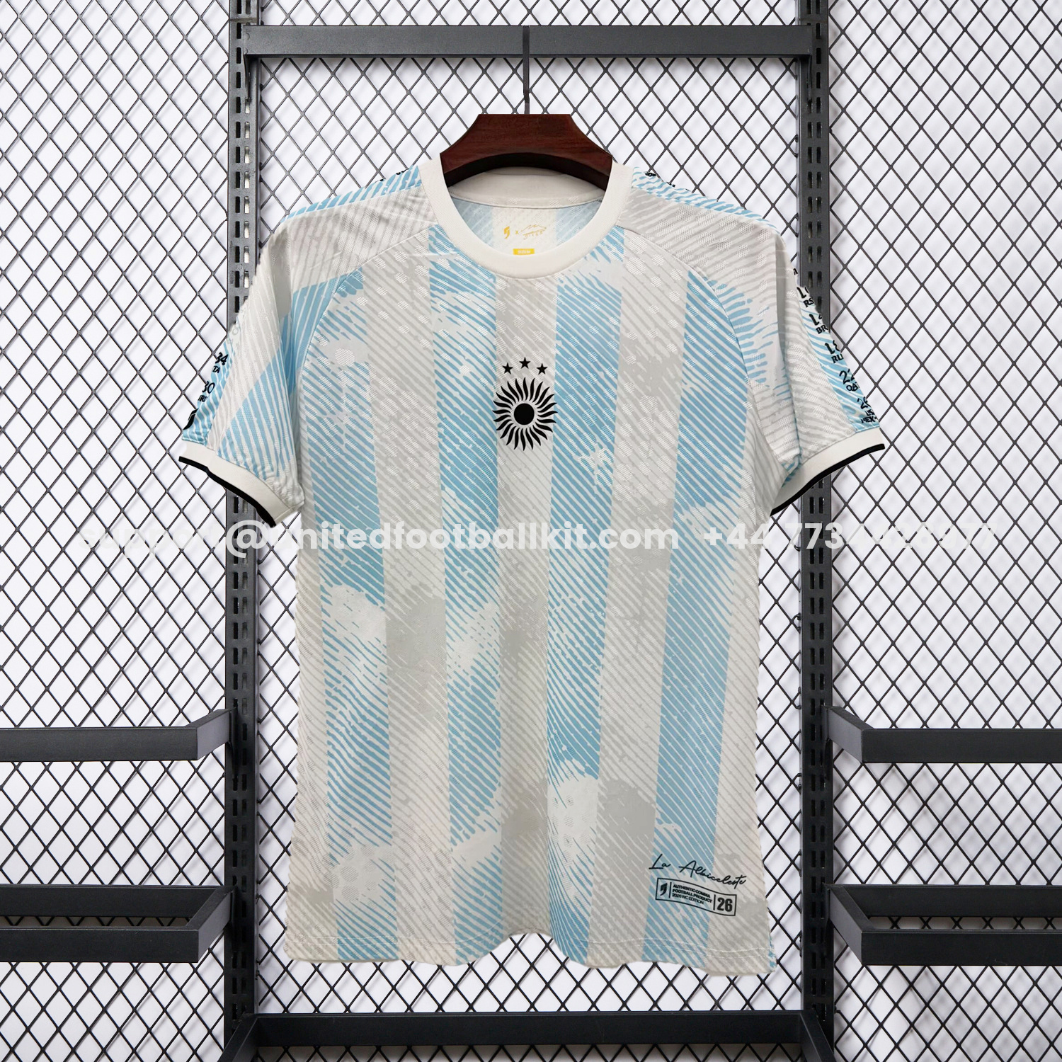 Unitedfootballkit.com | Argentina 2026 COMMA Blue White Messi Special Jersey - Fans Version -Customize Name, Number and Patch | Worldwide Shipping