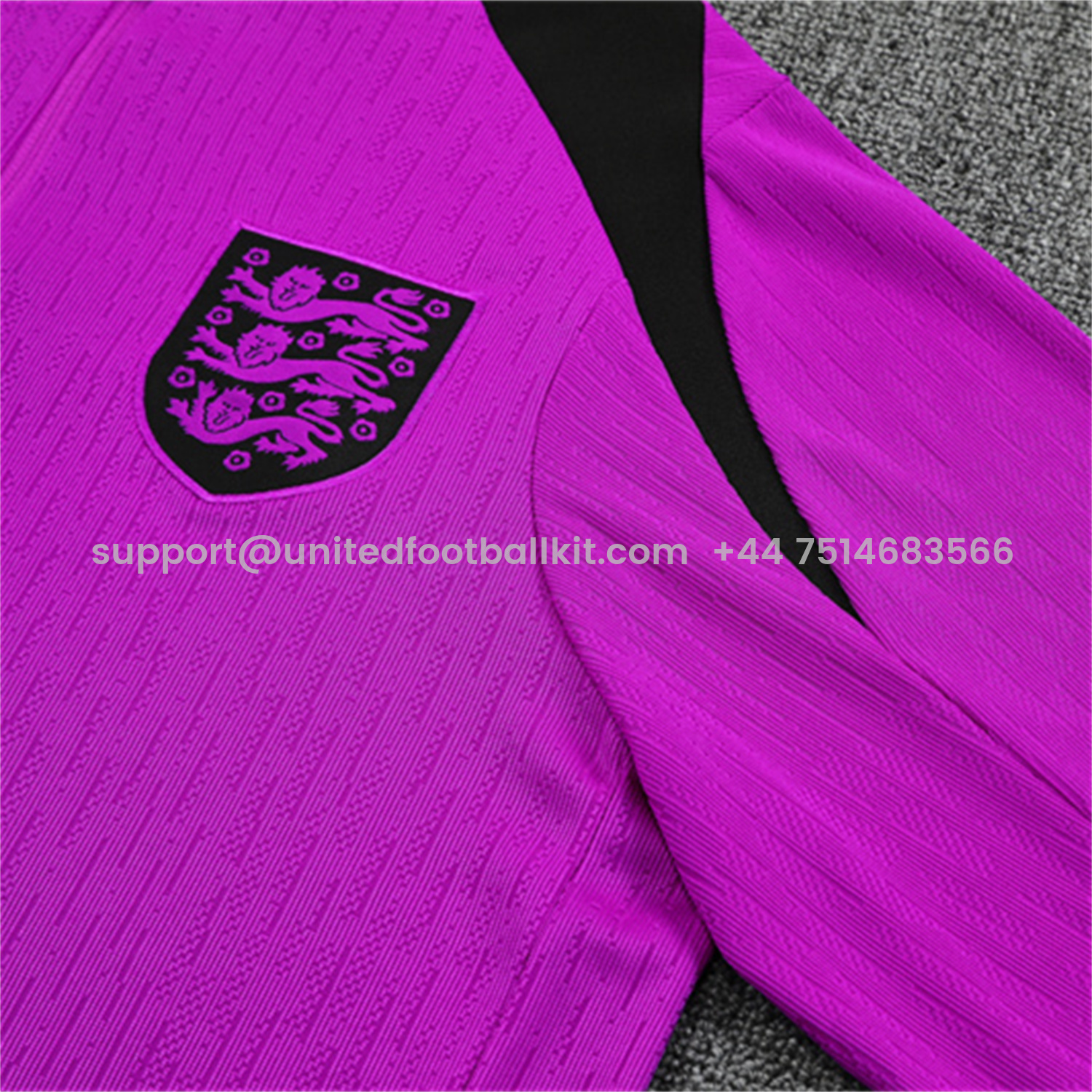 Unitedfootballkit.com | England 25-26 Long Sleeve Training Set - Player Version - Purple Top and Black Pants -Customize Name, Number and Patch | Worldwide Shipping
