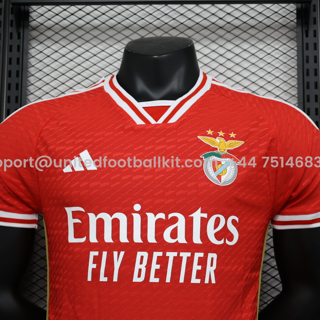 Unitedfootballkit.com | Benfica 23-24 Home Stadium Jersey - Player Version -Customize Name, Number and Patch | Worldwide Shipping