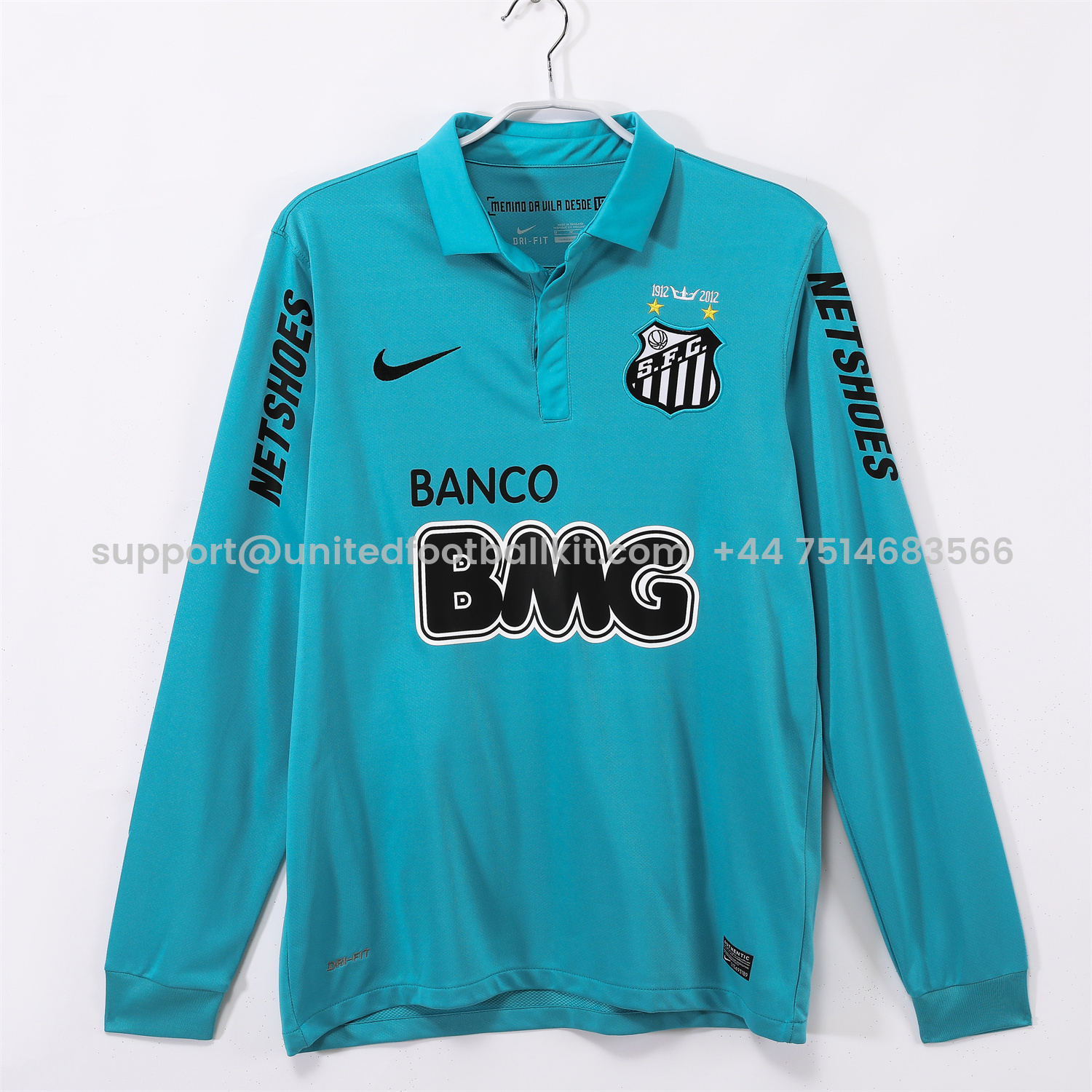 Unitedfootballkit.com | Retro Santos 2012 Third Long Sleeve Jersey -Customize Name, Number and Patch | Worldwide Shipping