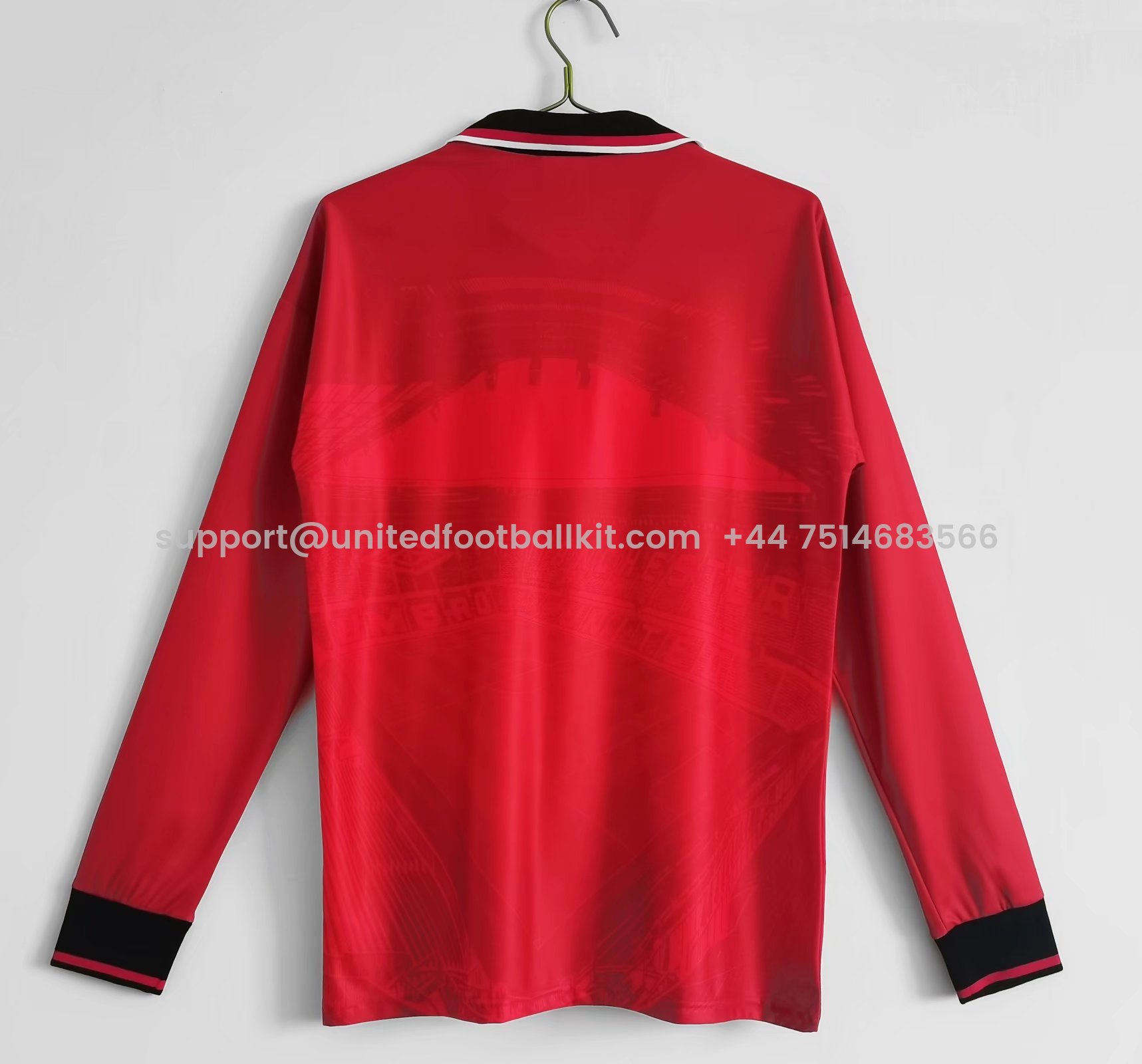 Unitedfootballkit.com | Retro Manchester United 94-96 Home Long Sleeve Jersey -Customize Name, Number and Patch | Worldwide Shipping