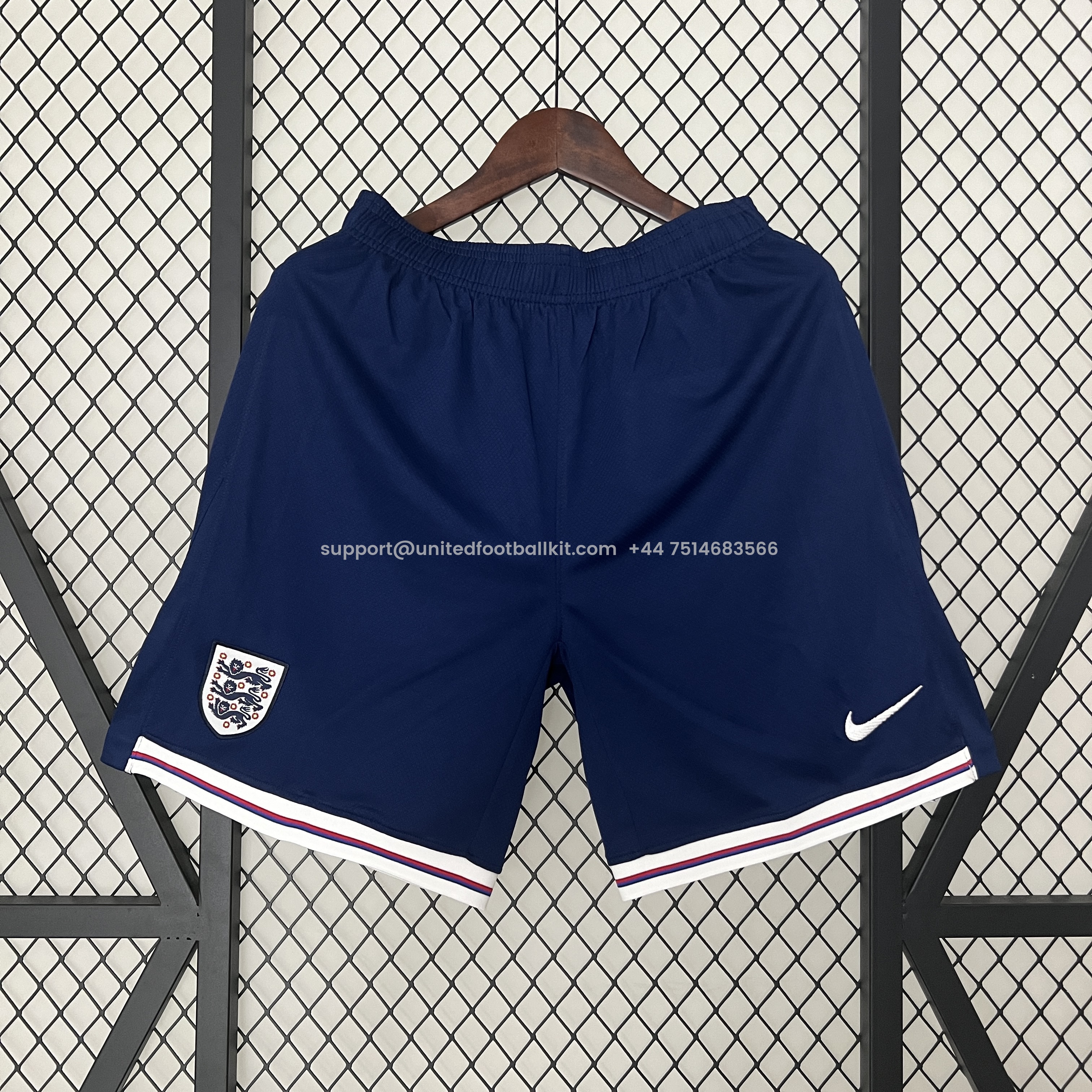 Unitedfootballkit.com | England 2024 Home Shorts - Fans Version -Customize Name, Number and Patch | Worldwide Shipping