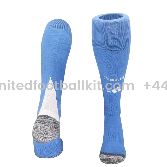 Unitedfootballkit.com | Italy 2024 Home Socks - Blue -Customize Name, Number and Patch | Worldwide Shipping