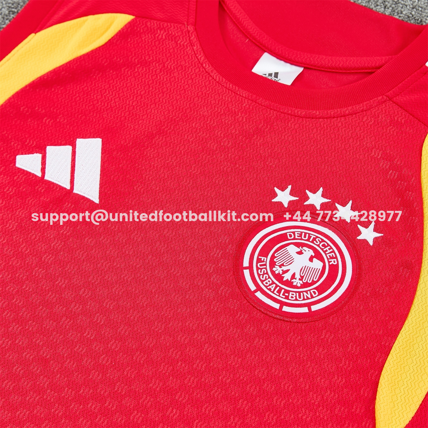 Unitedfootballkit.com | Germany 2026 Vest Training Set - Red Vest and Black Shorts -Customize Name, Number and Patch | Worldwide Shipping