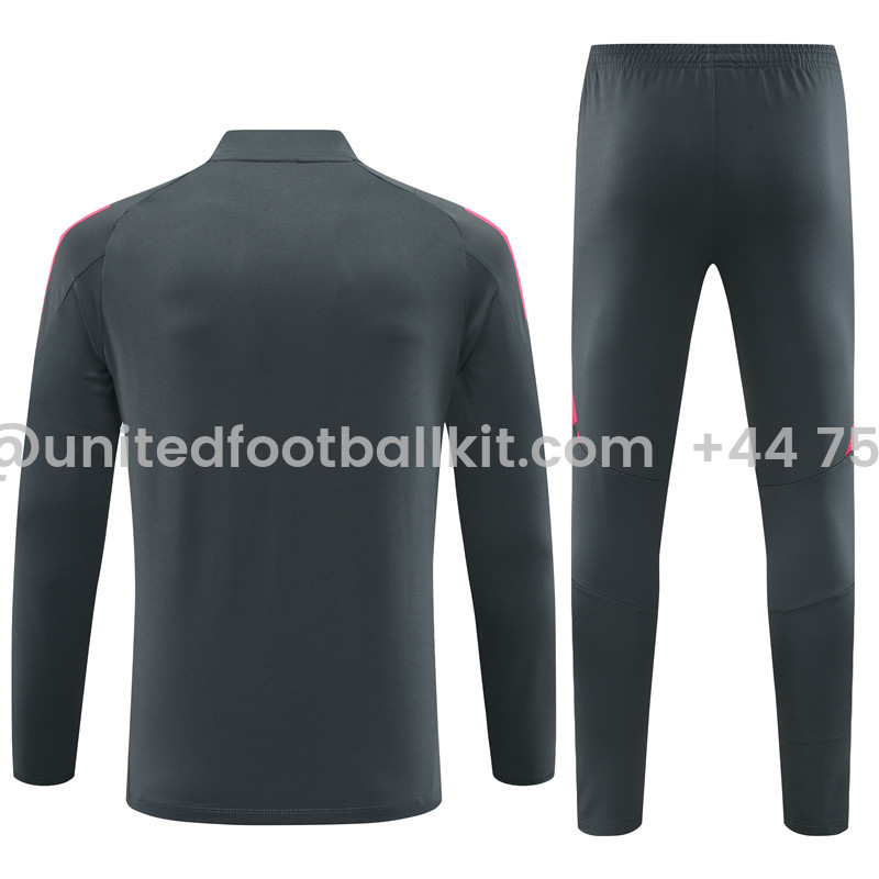 Unitedfootballkit.com | Germany 2024 Long Sleeve Training Set - Dark Gray With Pink -Customize Name, Number and Patch | Worldwide Shipping