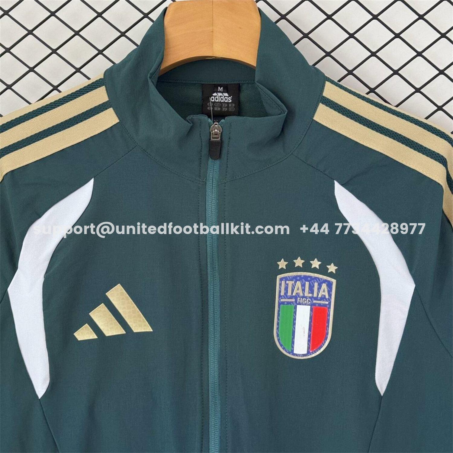 Unitedfootballkit.com | Italy 2026 Windbreaker Training Set - Green Top and Pants -Customize Name, Number and Patch | Worldwide Shipping