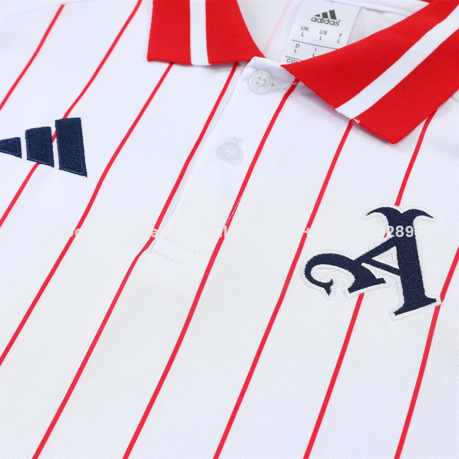 Unitedfootballkit.com | Arsenal 25-26 POLO Short-Sleeve Training Set - White Top and Deep Blue Pants -Customize Name, Number and Patch | Worldwide Shipping