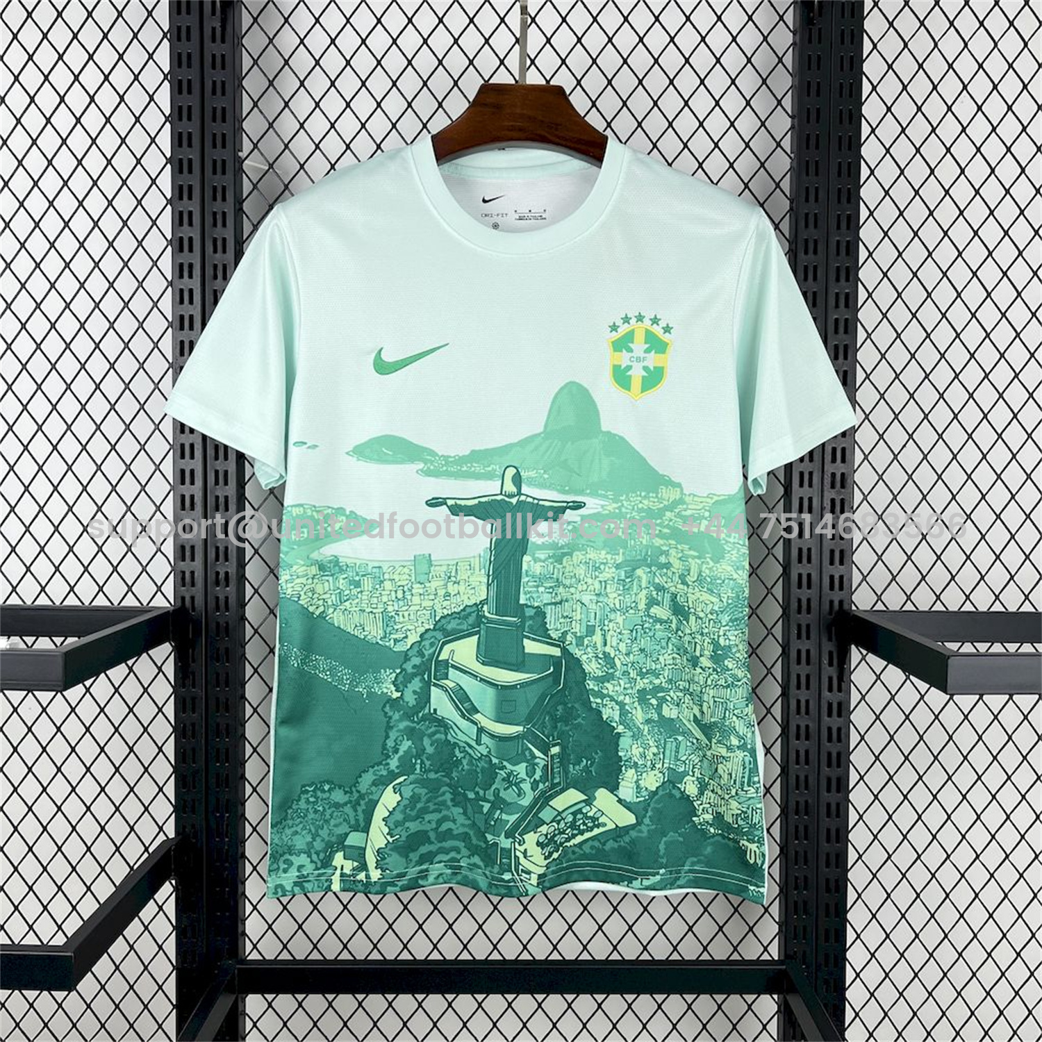 Unitedfootballkit.com | Brazil 25-26 Light Green Jesus Statue Special Jersey - Fans Version -Customize Name, Number and Patch | Worldwide Shipping