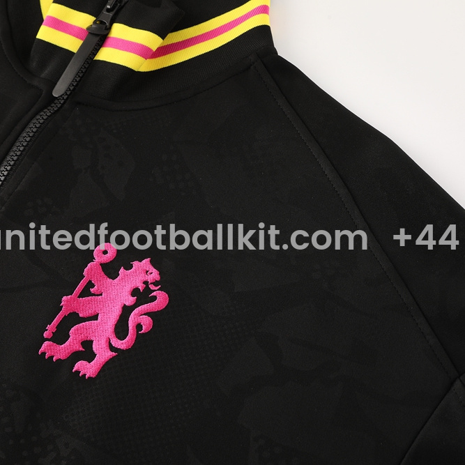 Unitedfootballkit.com | C.H.E.L.S.E.A 24-25 Jacket Training Tracksuit - Black -Customize Name, Number and Patch | Worldwide Shipping