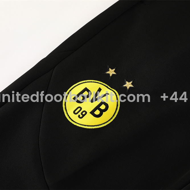 Unitedfootballkit.com | Dortmund 24-25 Jacket Training Tracksuit - Black and Yellow -Customize Name, Number and Patch | Worldwide Shipping