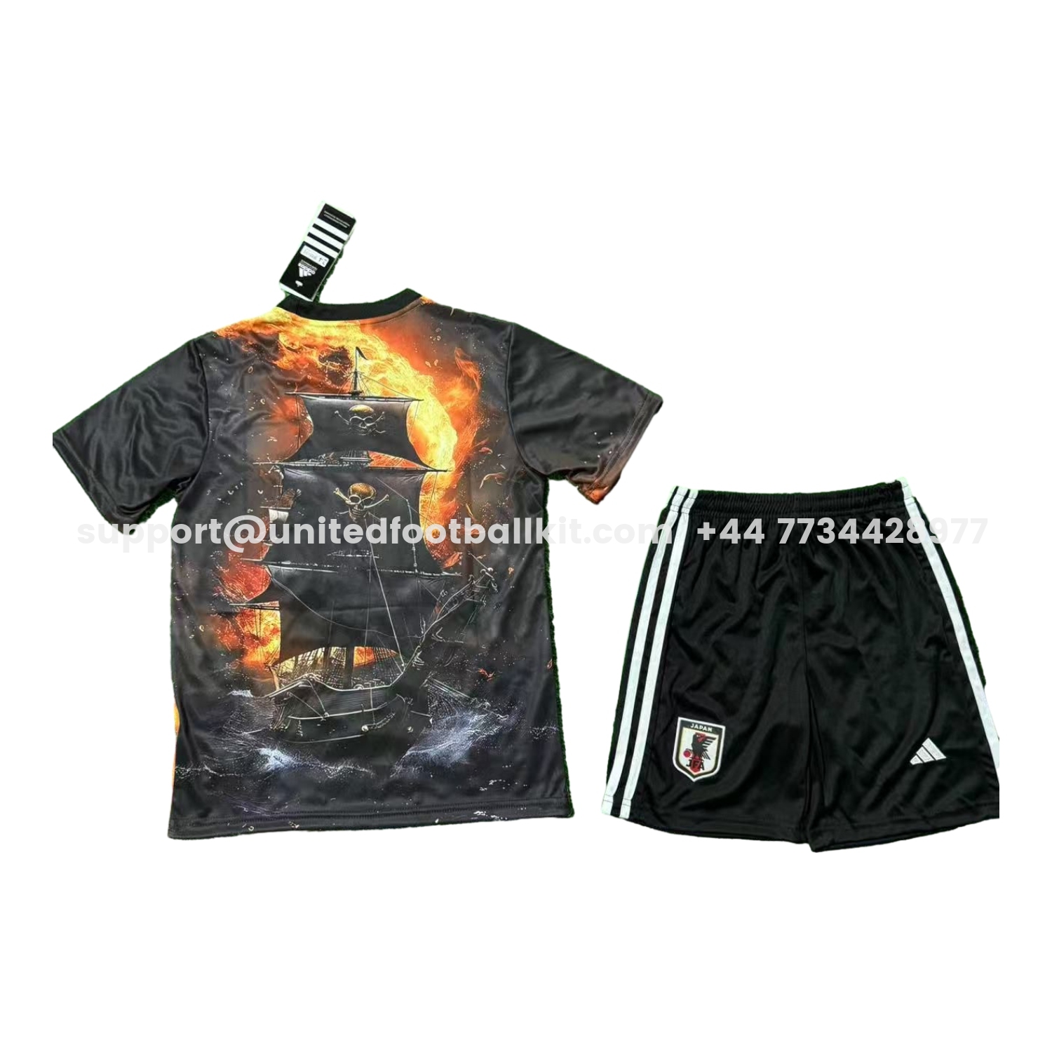 Unitedfootballkit.com | Japan 25-26 Fire Boy Ace Black Special Kids Kit -Customize Name, Number and Patch | Worldwide Shipping