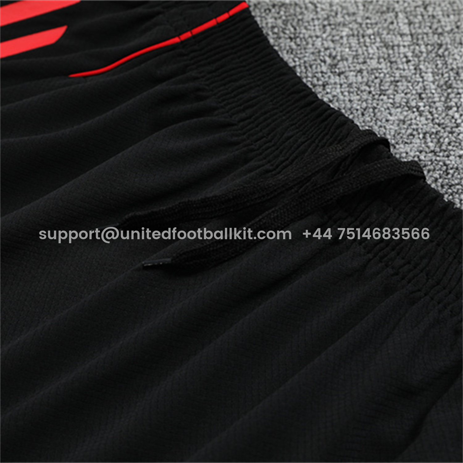 Unitedfootballkit.com | Manchester United 25-26 Kid Short-Sleeve Training Set - Red Top & Black Shorts -Customize Name, Number and Patch | Worldwide Shipping