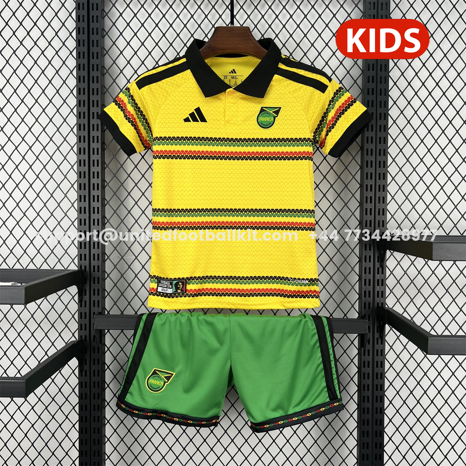 Unitedfootballkit.com | Jamaica 2026 Home Kids Kit -Customize Name, Number and Patch | Worldwide Shipping