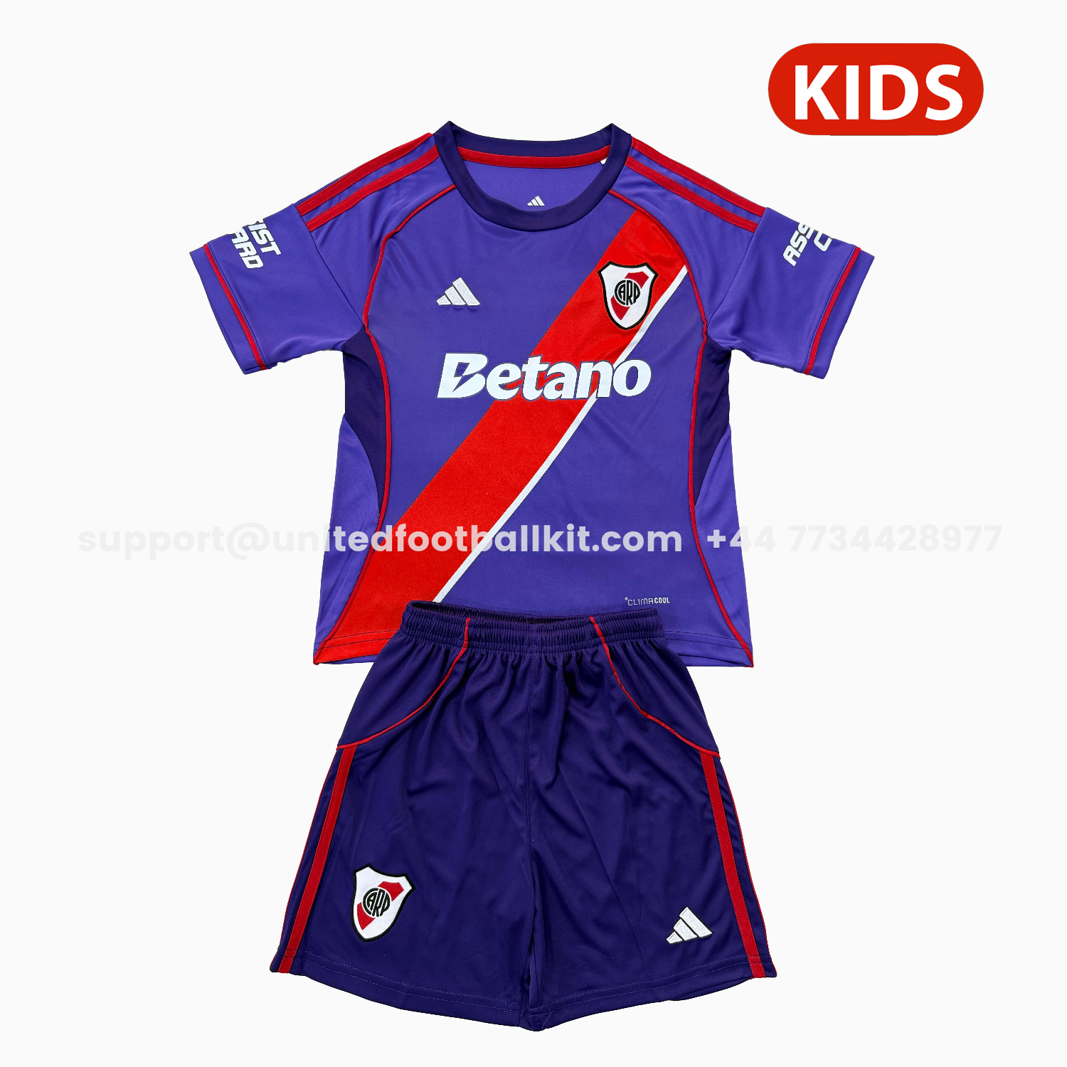 Unitedfootballkit.com | River Plate 25-26 Third Kids Kit -Customize Name, Number and Patch | Worldwide Shipping