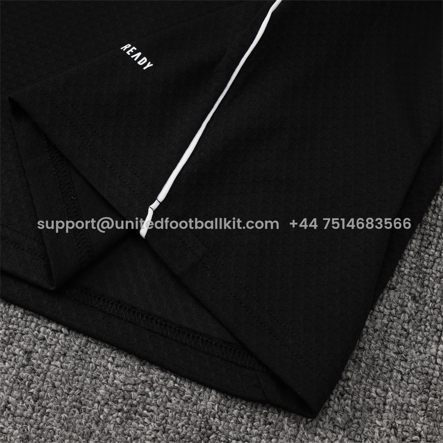 Unitedfootballkit.com | Real Madrid 25-26 Short-Sleeve Training Set - Black Top and Black Shorts -Customize Name, Number and Patch | Worldwide Shipping