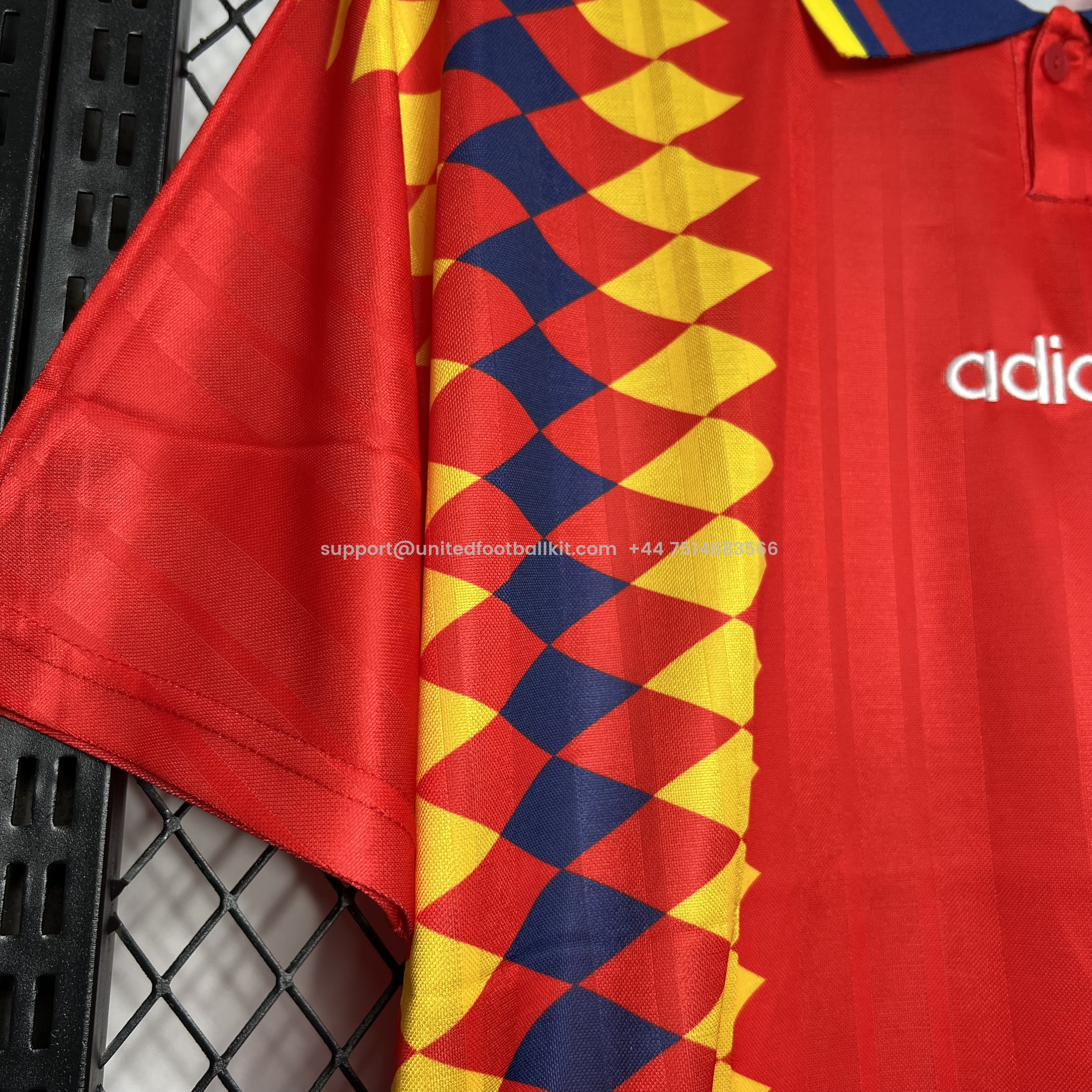 Unitedfootballkit.com | Retro Spain 1994 Home Stadium Jersey -Customize Name, Number and Patch | Worldwide Shipping