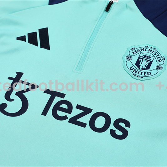 Unitedfootballkit.com | Manchester United 24-25 Long Sleeve Training Set - Lake Blue -Customize Name, Number and Patch | Worldwide Shipping