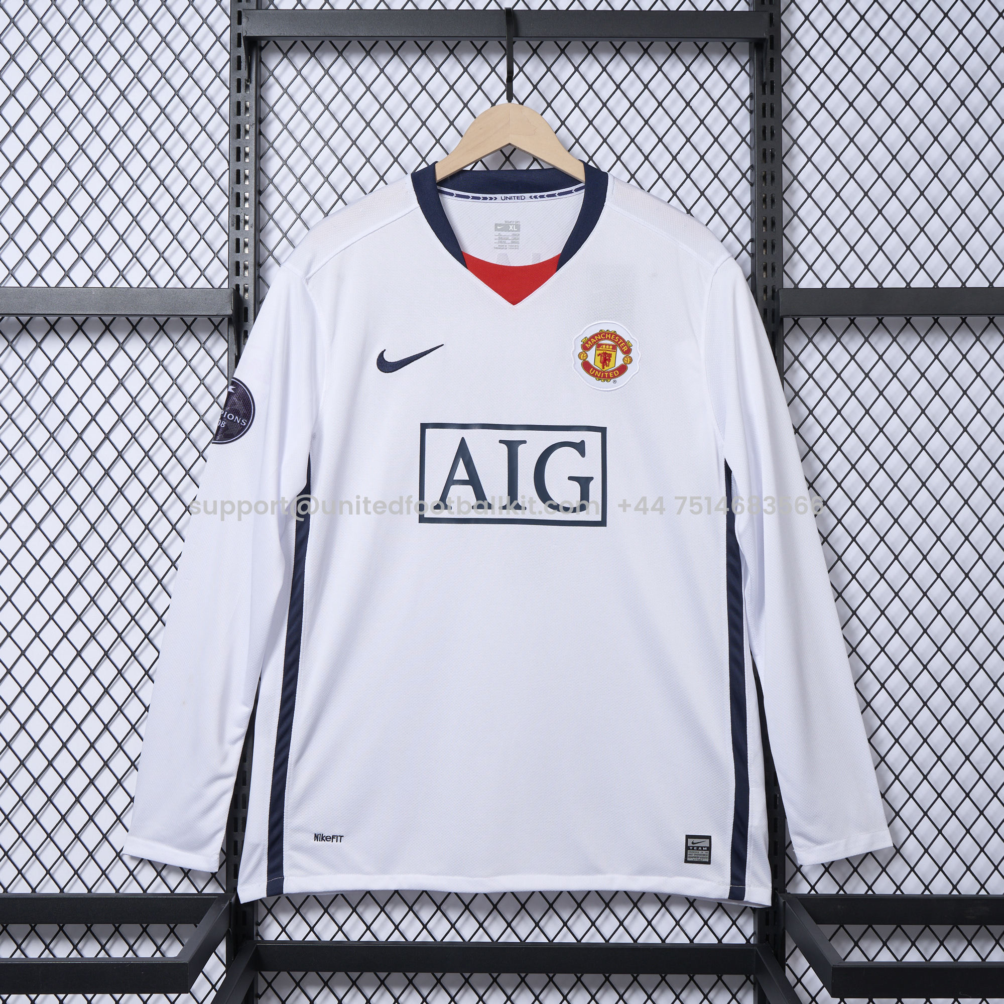 Unitedfootballkit.com | Retro Manchester United 08-09 Away Long Sleeve Jersey -Customize Name, Number and Patch | Worldwide Shipping