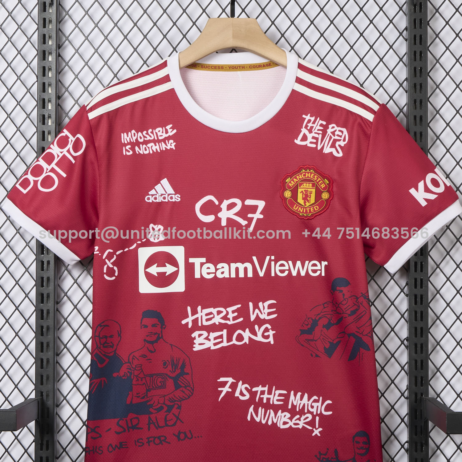 Unitedfootballkit.com | Retro Manchester United 21-22 Home Ronaldo Graffiti Edition Special Edition Jersey -Customize Name, Number and Patch | Worldwide Shipping