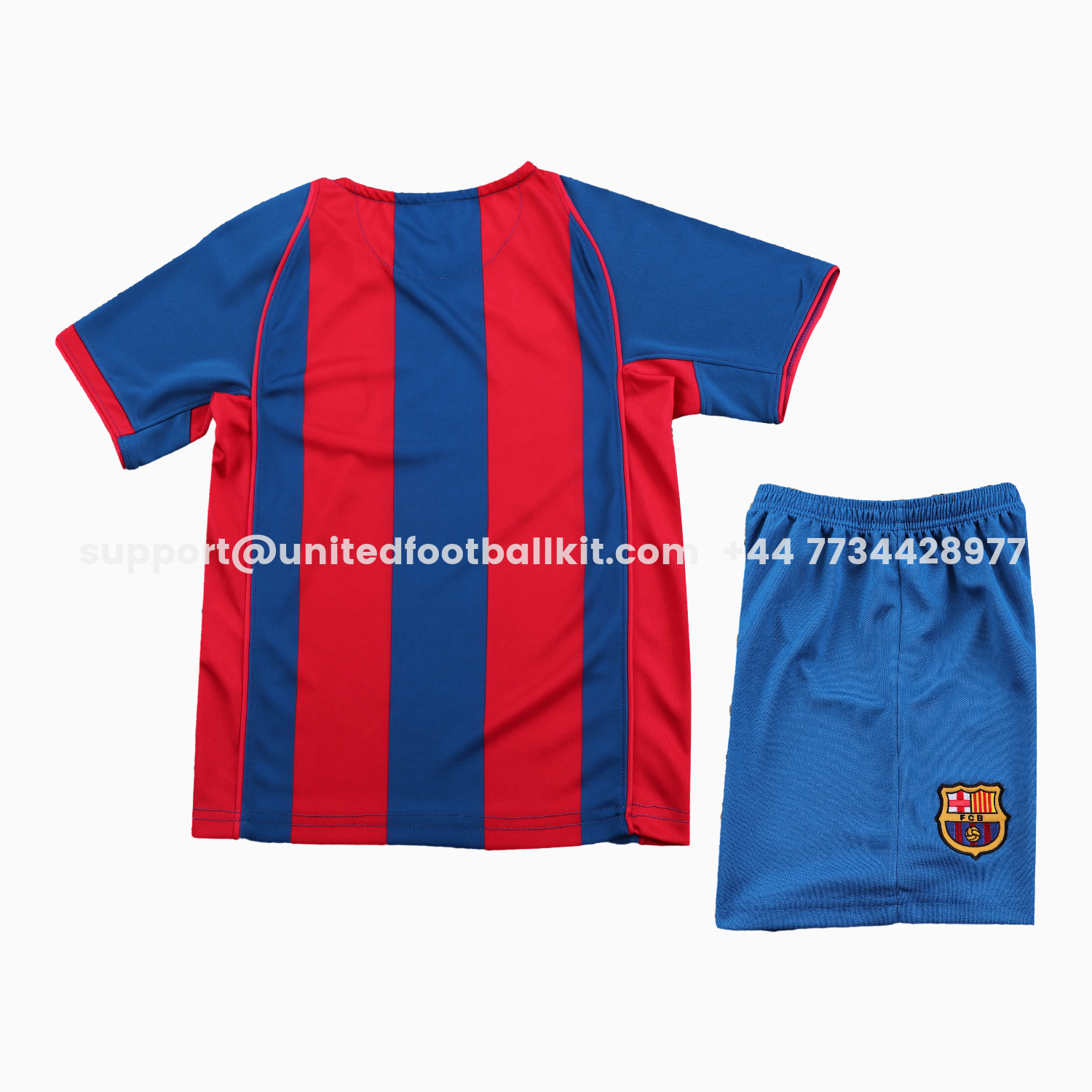 Unitedfootballkit.com | Retro Barcelona 2004-05 Home Kids Kit -Customize Name, Number and Patch | Worldwide Shipping