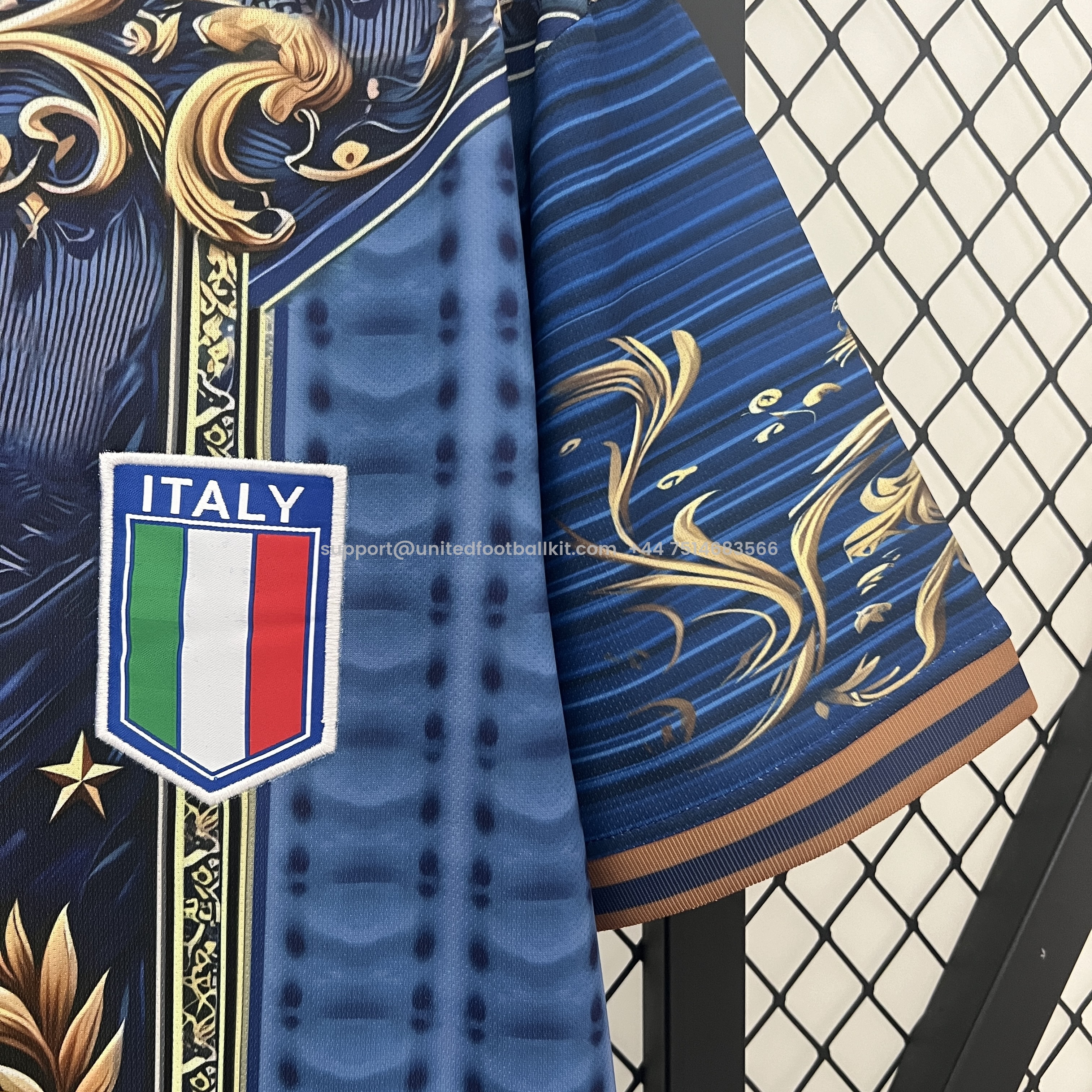 Unitedfootballkit.com | Italy 2024 Blue Mural Special Edition Jersey - Fans Version -Customize Name, Number and Patch | Worldwide Shipping