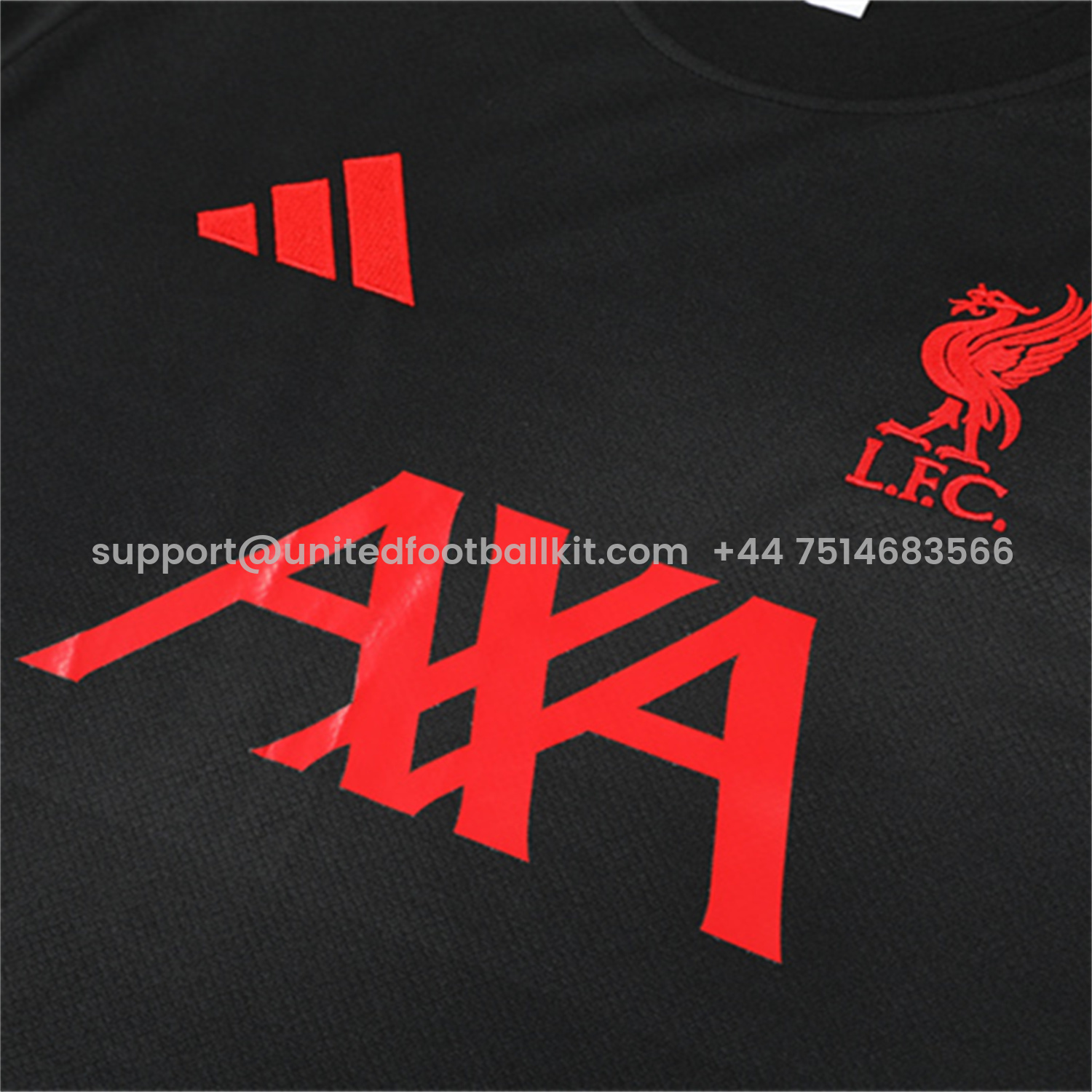 Unitedfootballkit.com | Liver.pool 25-26 Kids Short-Sleeve Training Set - Black Top & Black Shorts -Customize Name, Number and Patch | Worldwide Shipping