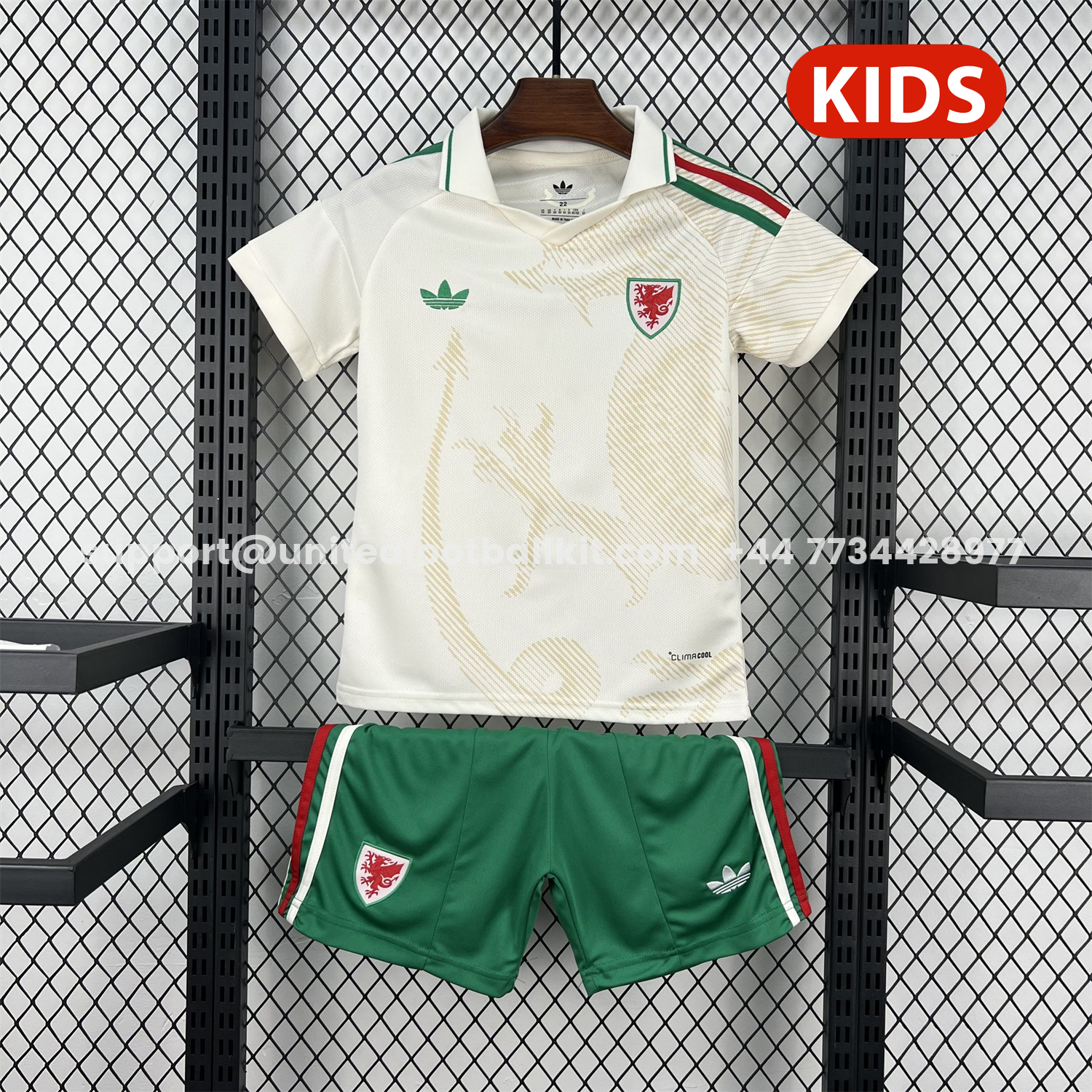 Unitedfootballkit.com | Wales 2026 Away Kids Kit -Customize Name, Number and Patch | Worldwide Shipping