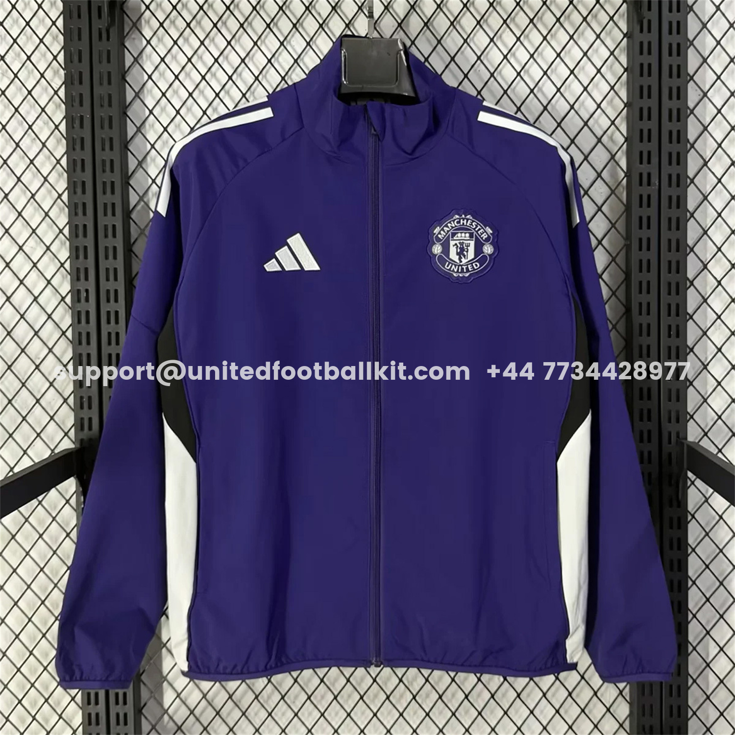 Unitedfootballkit.com | Manchester United 25-26 Training Windbreaker Jacket - Purple -Customize Name, Number and Patch | Worldwide Shipping