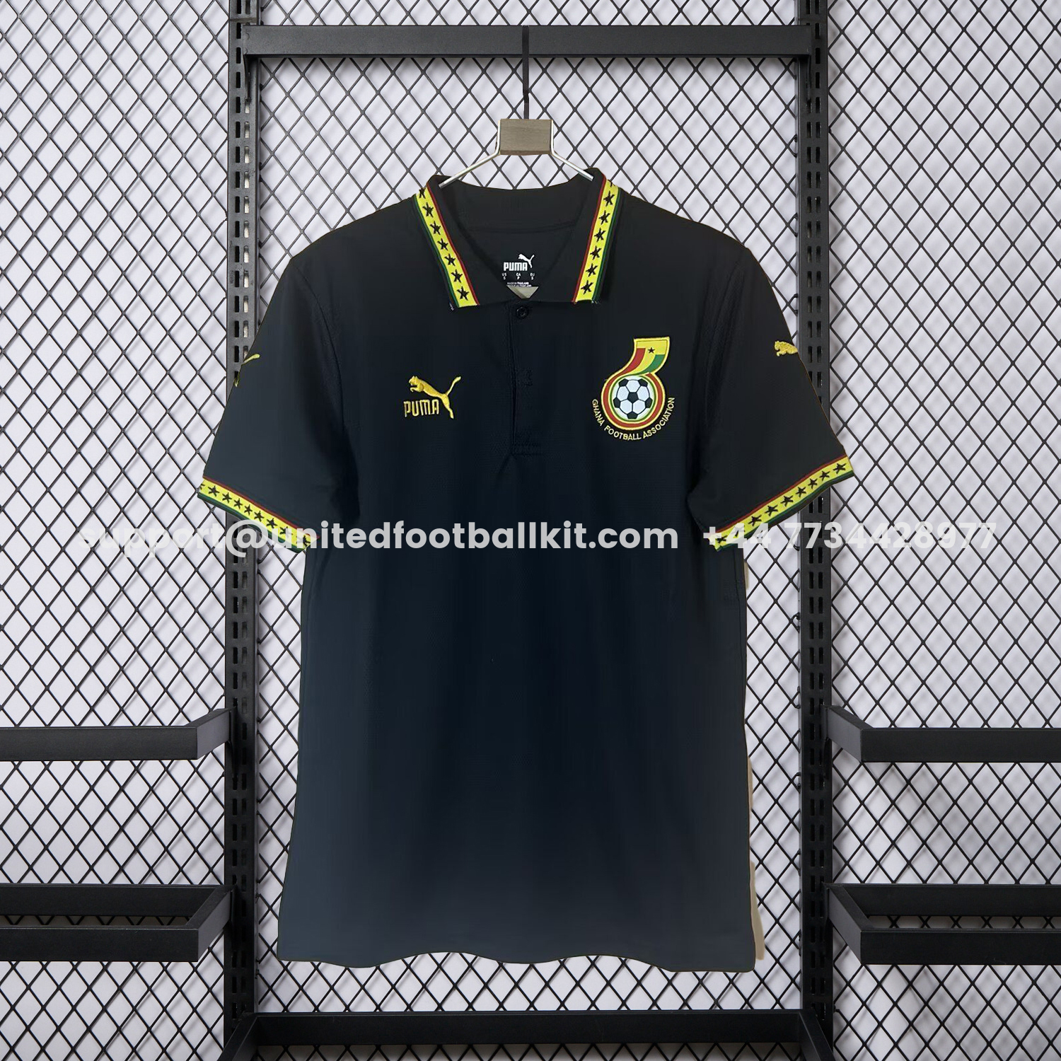 Unitedfootballkit.com | Ghana 2026 Black Polo Jersey - Fans Version -Customize Name, Number and Patch | Worldwide Shipping
