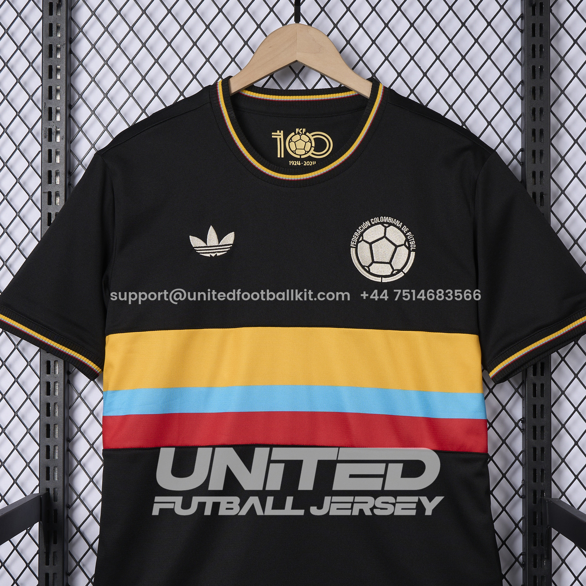 Unitedfootballkit.com | Colombia 2024 100th Anniversary Black Jersey - Fans Version -Customize Name, Number and Patch | Worldwide Shipping