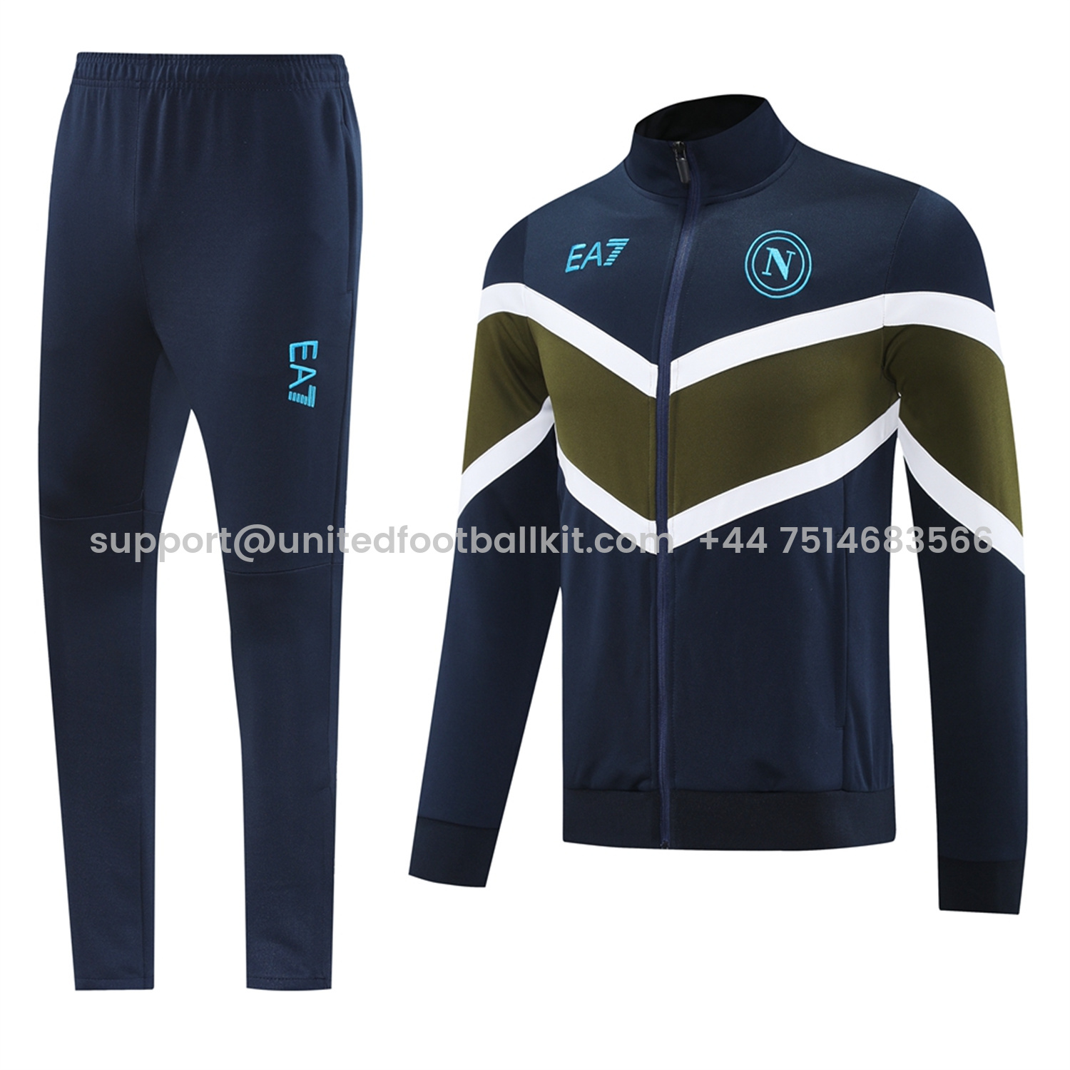 Unitedfootballkit.com | Napoli 24-25 Throwback Jacket Training Tracksuit - Deep Blue Jackets & Pants -Customize Name, Number and Patch | Worldwide Shipping