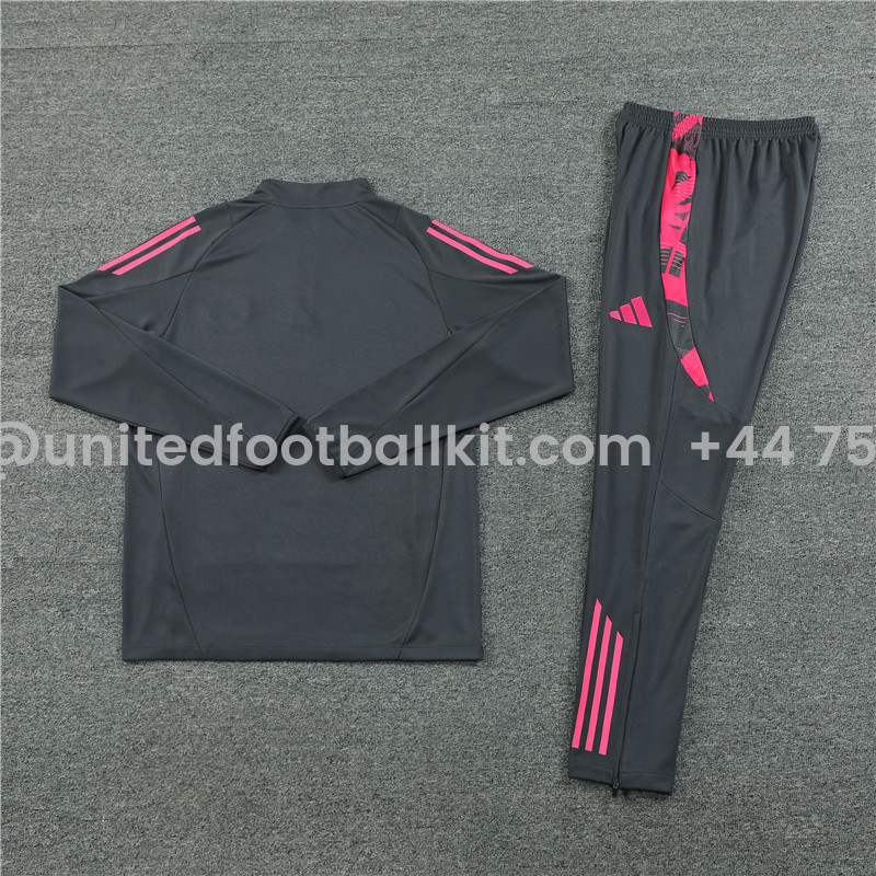 Unitedfootballkit.com | Germany 2024 Long Sleeve Training Set - Dark Gray With Pink -Customize Name, Number and Patch | Worldwide Shipping