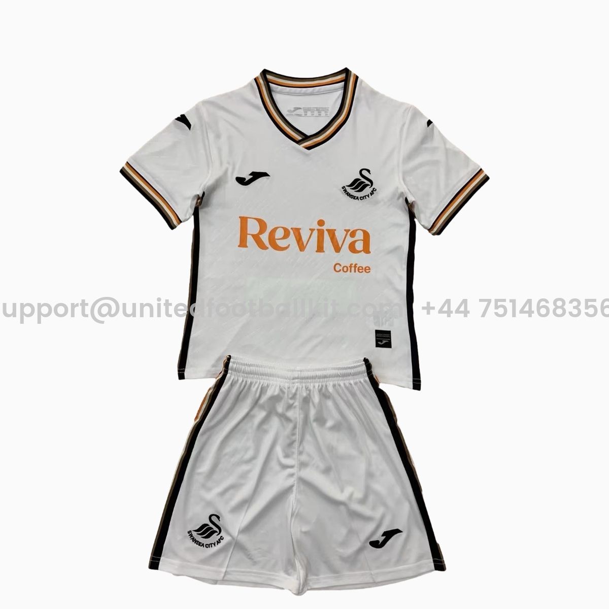 Unitedfootballkit.com | Swansea City 24-25 Home Kids Kit -Customize Name, Number and Patch | Worldwide Shipping
