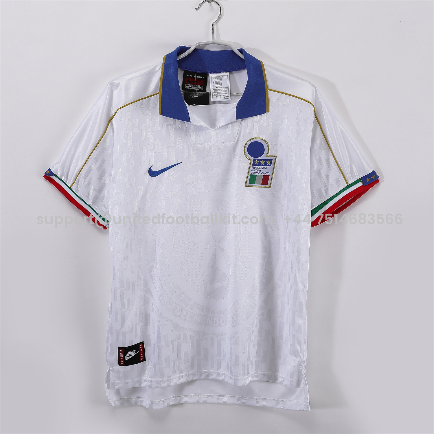 Unitedfootballkit.com | Retro Italy 1995 Away Jersey -Customize Name, Number and Patch | Worldwide Shipping