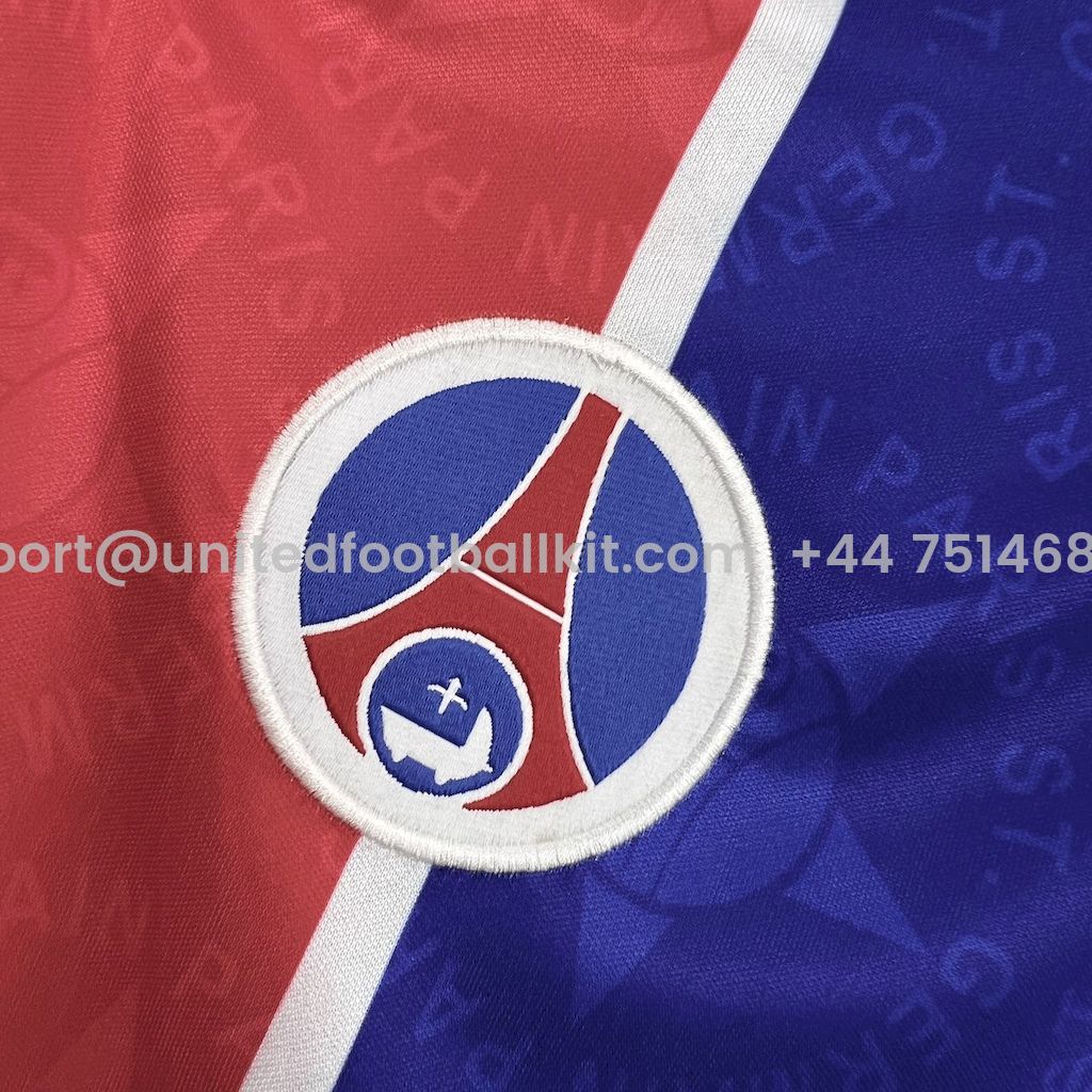 Unitedfootballkit.com | Retro Paris Saint-Germain PSG 1995-96 Home Jersey -Customize Name, Number and Patch | Worldwide Shipping