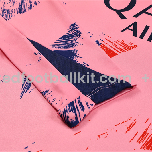 Unitedfootballkit.com | Paris Saint-Germain PSG 24-25 Long Sleeve Training Set - Pink -Customize Name, Number and Patch | Worldwide Shipping