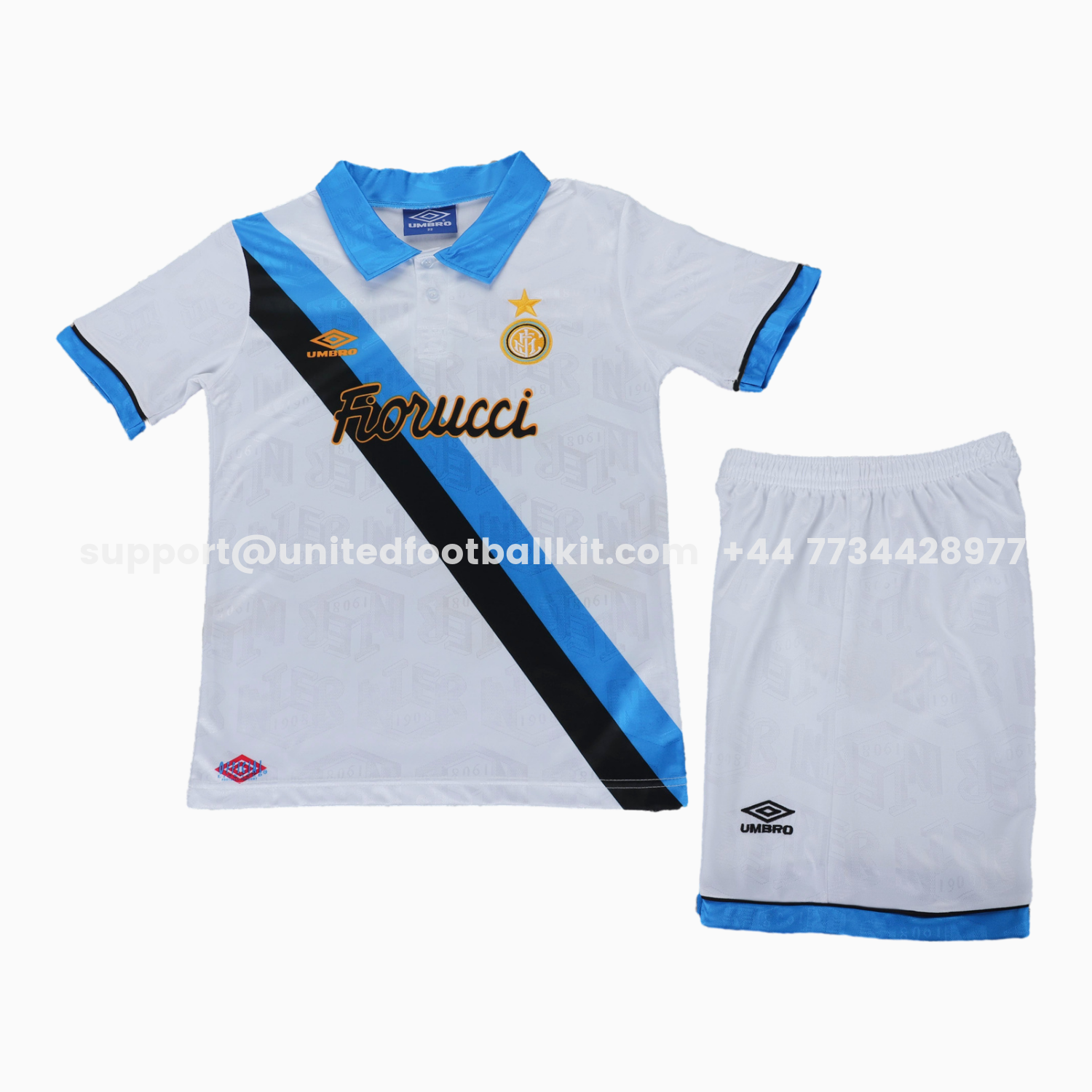 Unitedfootballkit.com | Retro Inter Milan 1994-95 Away Kids Kit -Customize Name, Number and Patch | Worldwide Shipping