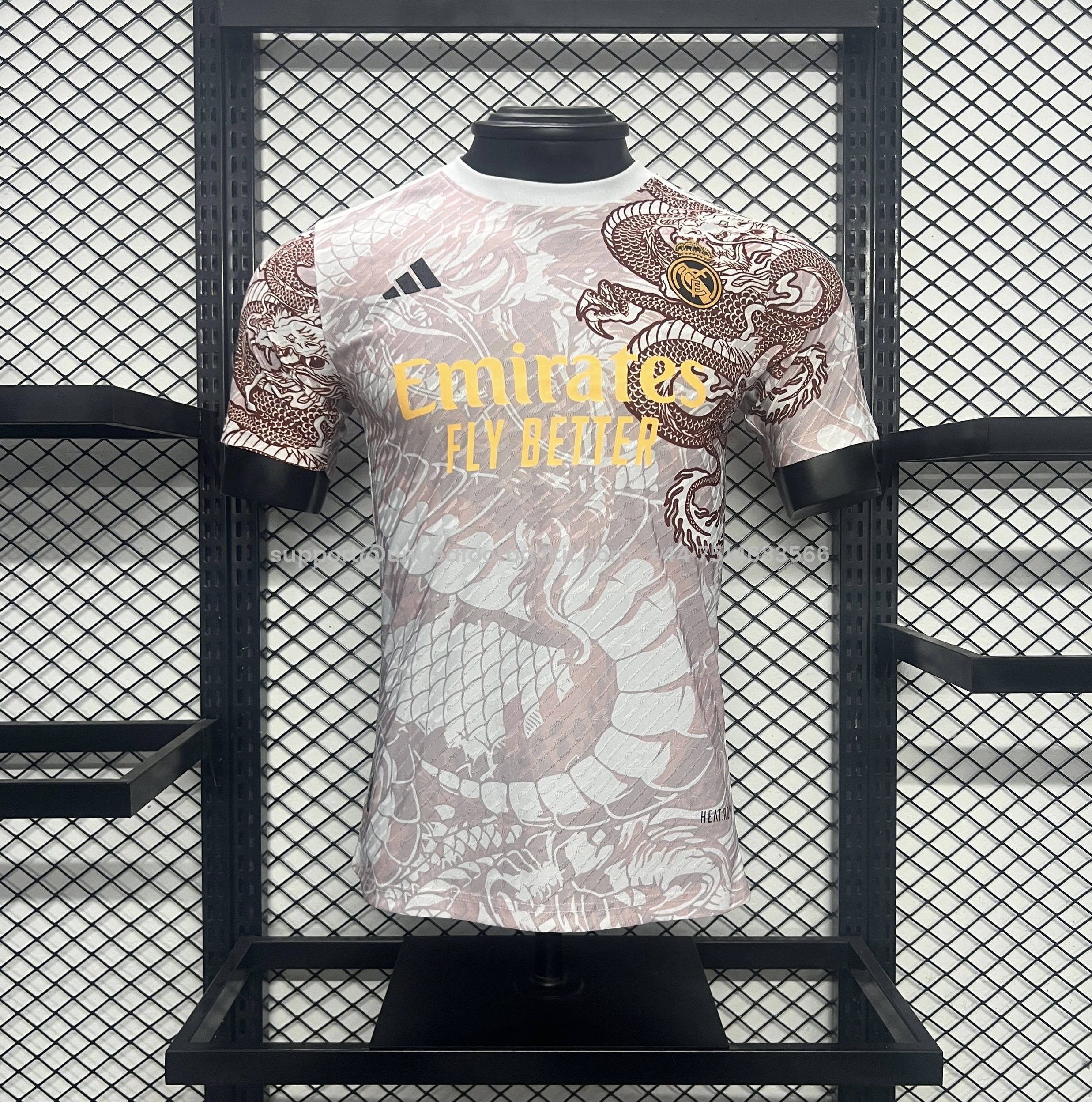Unitedfootballkit.com | Real Madrid 24-25 Red Dragon Special Edition White Jersey - Player Version -Customize Name, Number and Patch | Worldwide Shipping