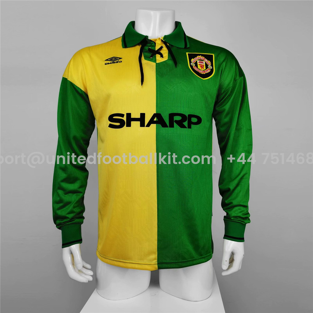 Unitedfootballkit.com | Retro Manchester United 92-94 Third Away Long Sleeve Jersey -Customize Name, Number and Patch | Worldwide Shipping