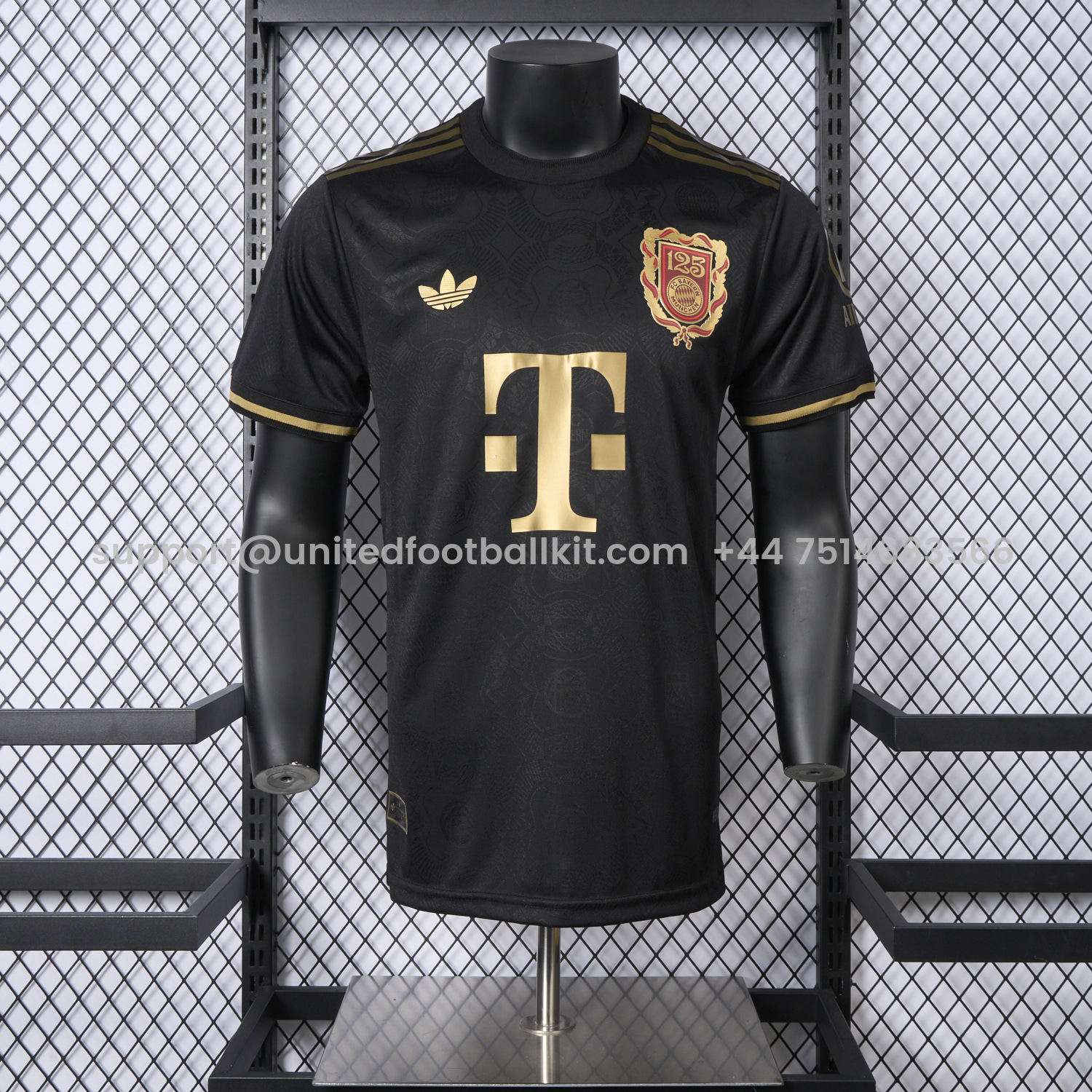 Unitedfootballkit.com | Bayern Munich 2025 Black 125th Anniversary Jersey - Player Version -Customize Name, Number and Patch | Worldwide Shipping