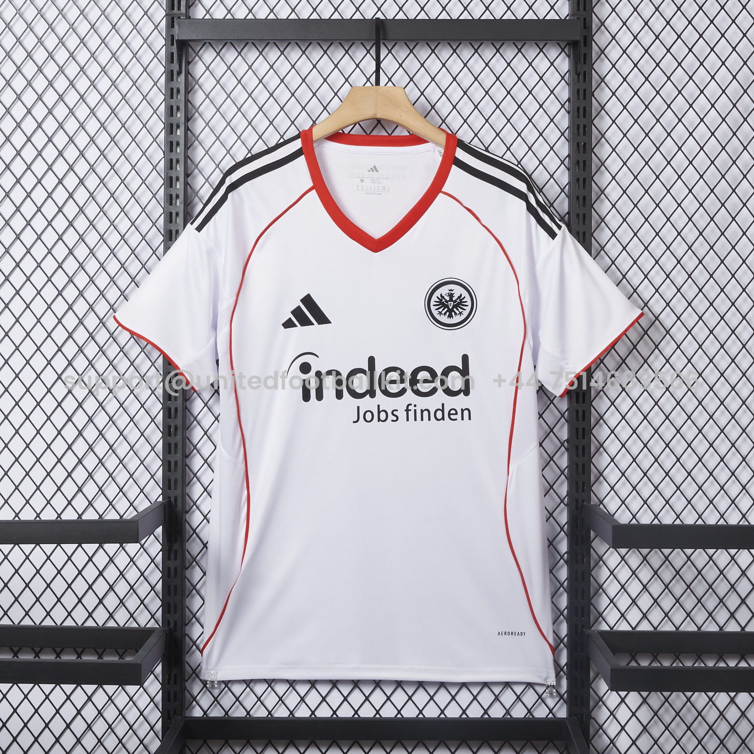 Unitedfootballkit.com | Frankfurt 25-26 Away White Jersey - Fans Version -Customize Name, Number and Patch | Worldwide Shipping