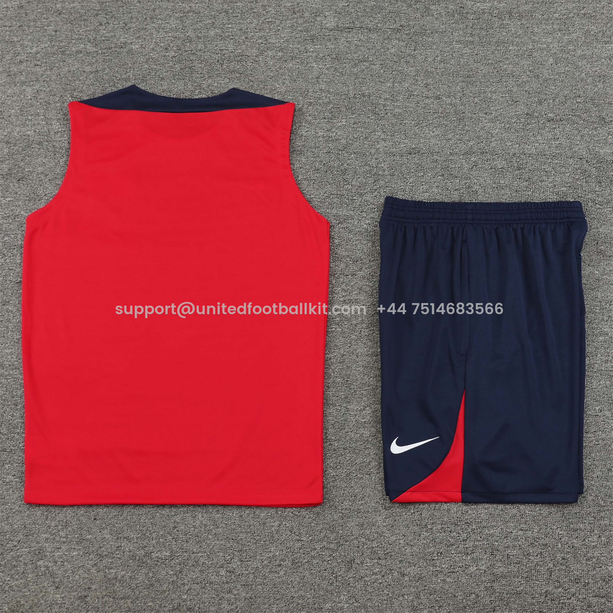 Unitedfootballkit.com | Atletico Madrid 24-25 Vest Training Set - Red -Customize Name, Number and Patch | Worldwide Shipping