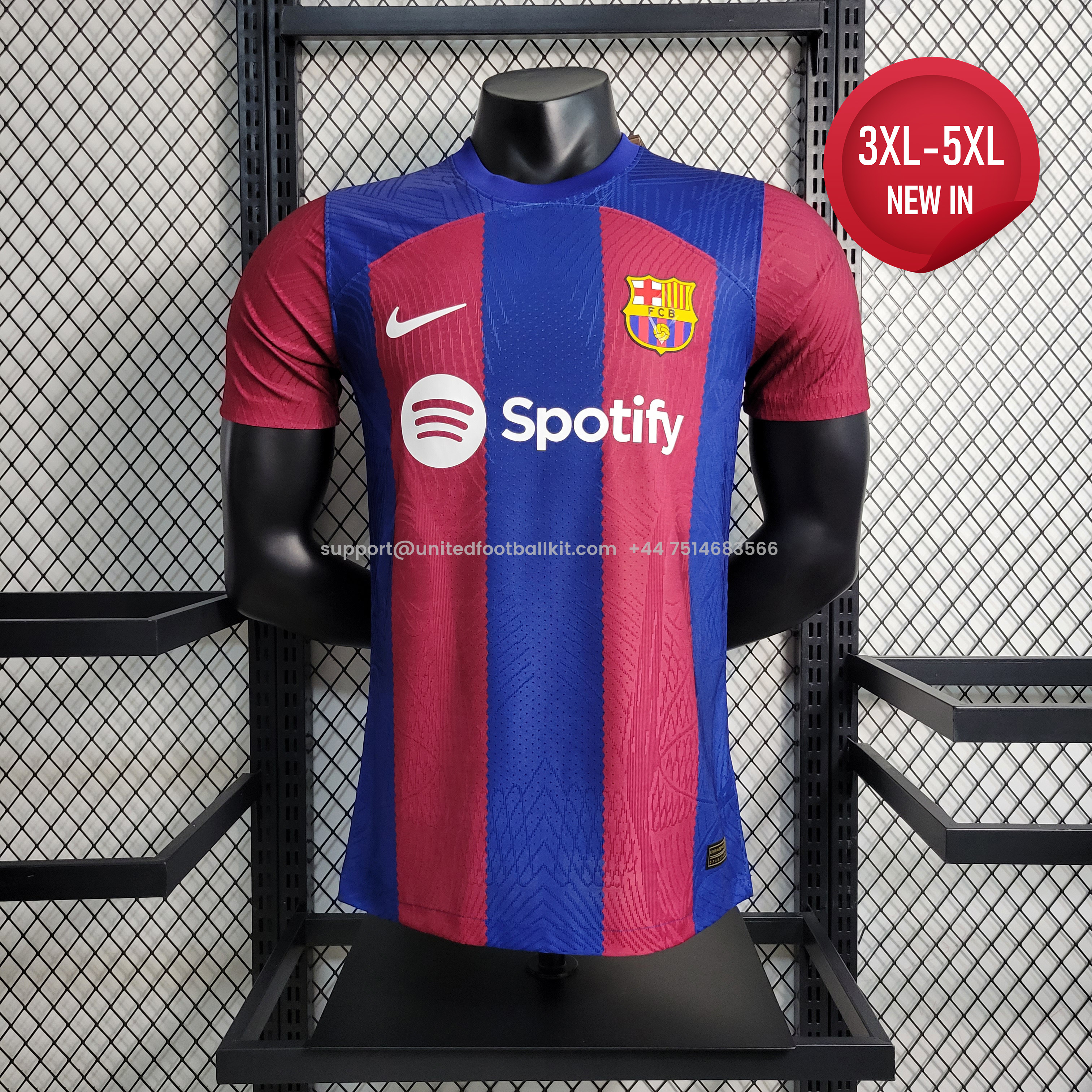 Unitedfootballkit.com | Barcelona 23-24 Home Stadium Jersey - Player Version -Customize Name, Number and Patch | Worldwide Shipping