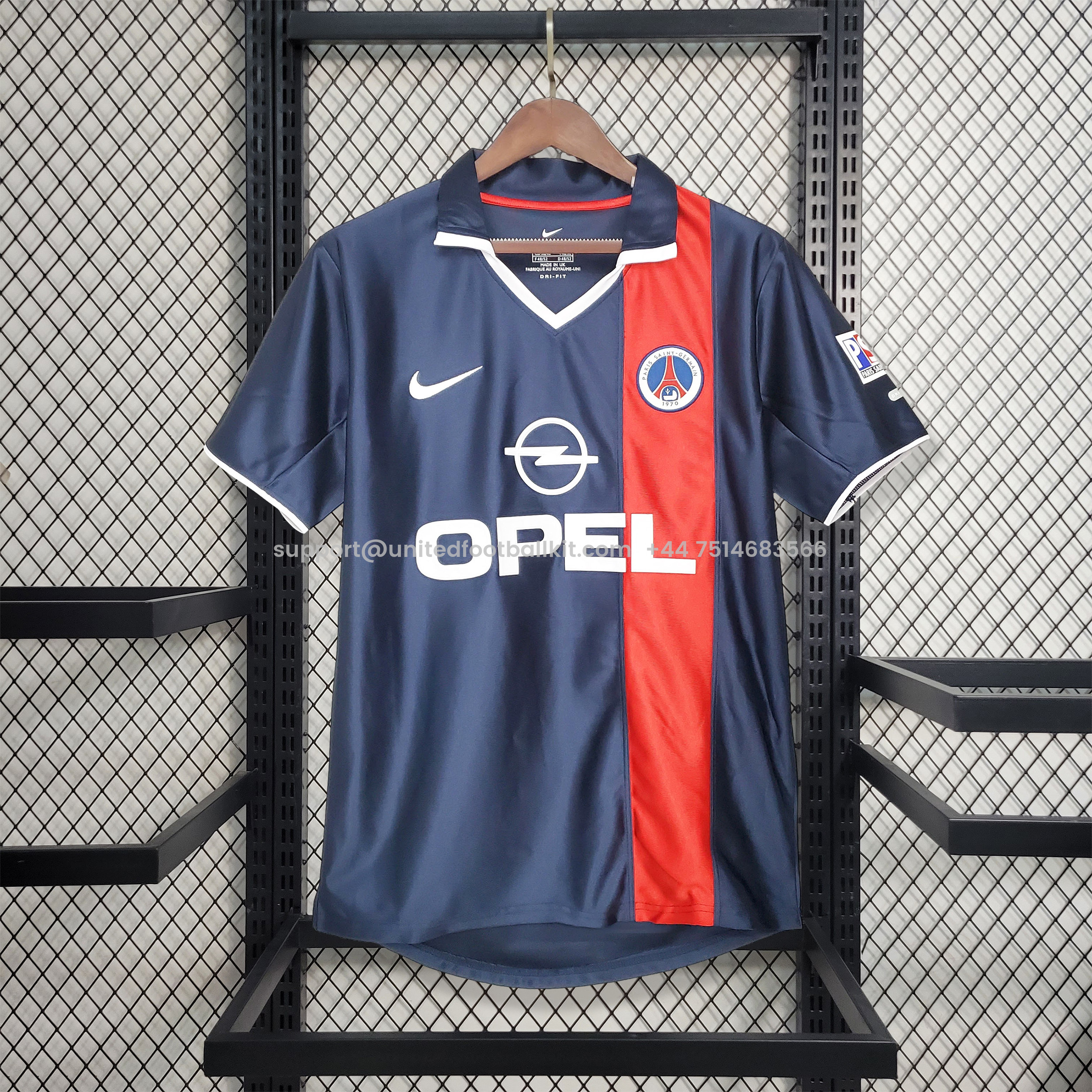 Unitedfootballkit.com | Retro Paris Saint-Germain PSG 2001-02 Home Jersey -Customize Name, Number and Patch | Worldwide Shipping