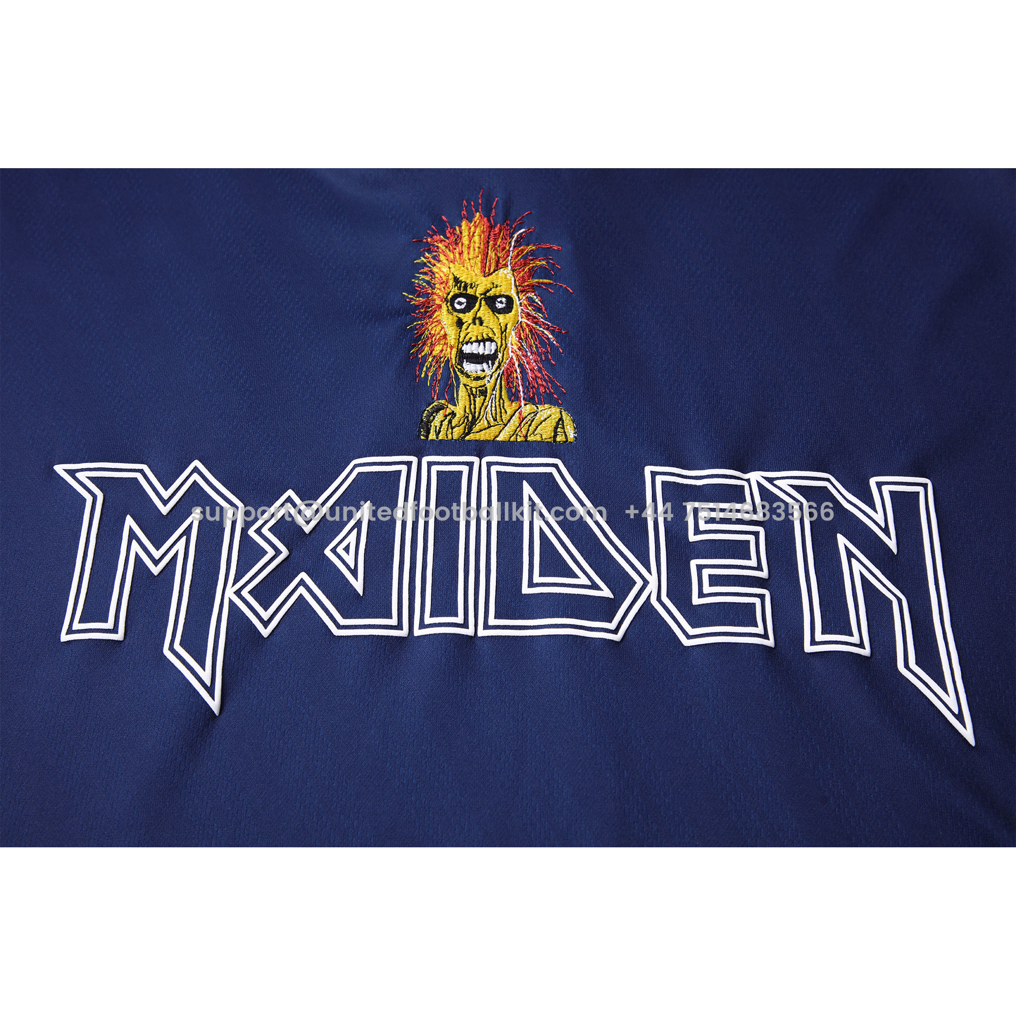 Unitedfootballkit.com | Retro Iron Maiden 1998 Long Sleeve Jersey -Customize Name, Number and Patch | Worldwide Shipping