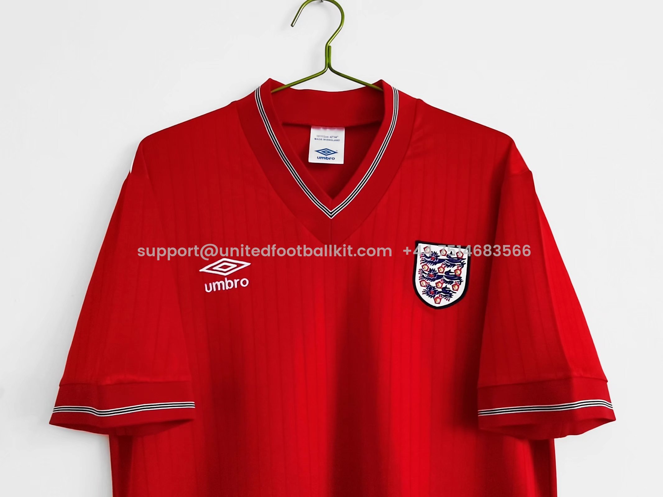 Unitedfootballkit.com | Retro England 1984-87 Away Stadium Jersey -Customize Name, Number and Patch | Worldwide Shipping