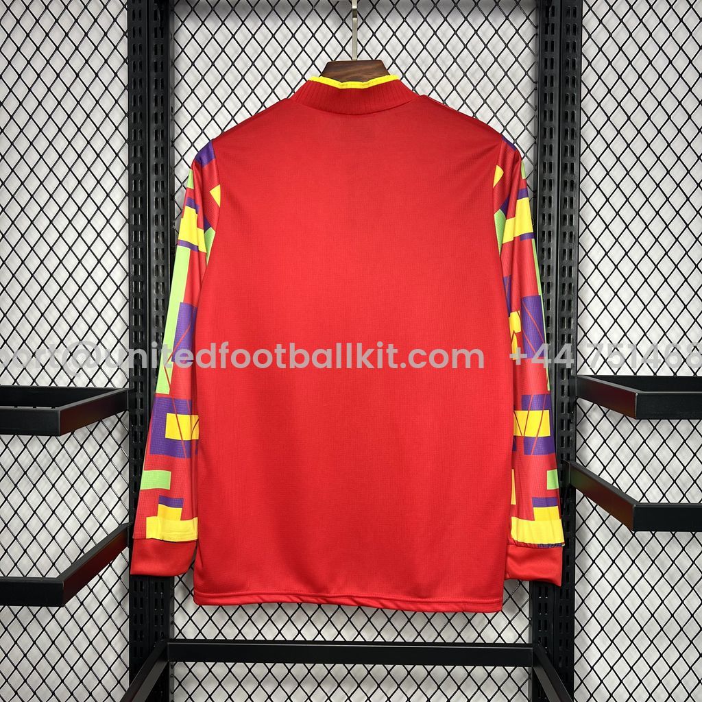 Unitedfootballkit.com | Retro England 1996 Goalkeeper Long Sleeve Jersey -Customize Name, Number and Patch | Worldwide Shipping