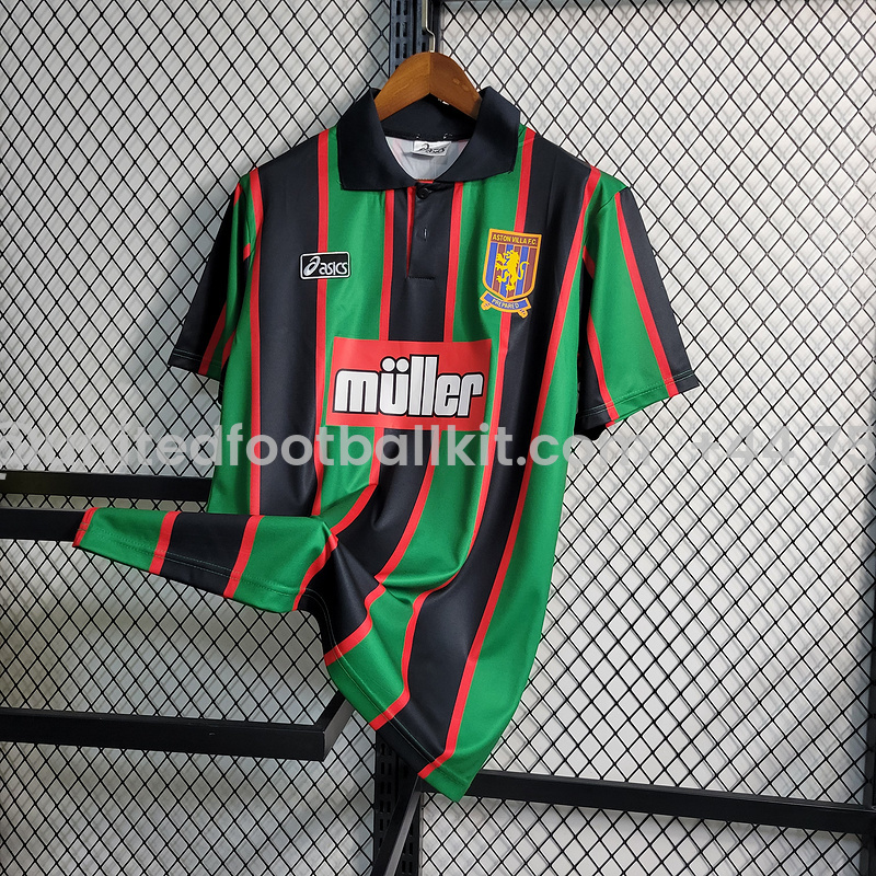 Unitedfootballkit.com | Retro Aston Villa 1993-95 Away Jersey -Customize Name, Number and Patch | Worldwide Shipping