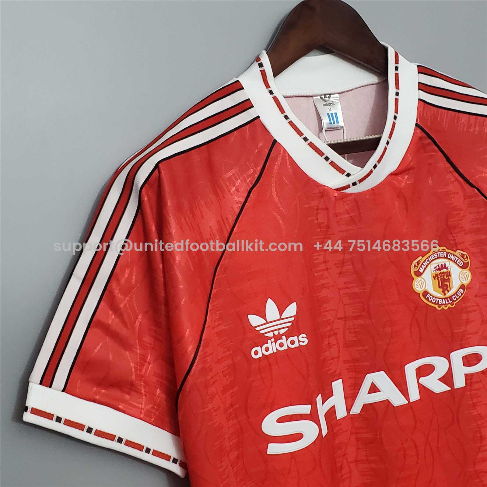 Unitedfootballkit.com | Retro Manchester United 91-92 Home Jersey -Customize Name, Number and Patch | Worldwide Shipping